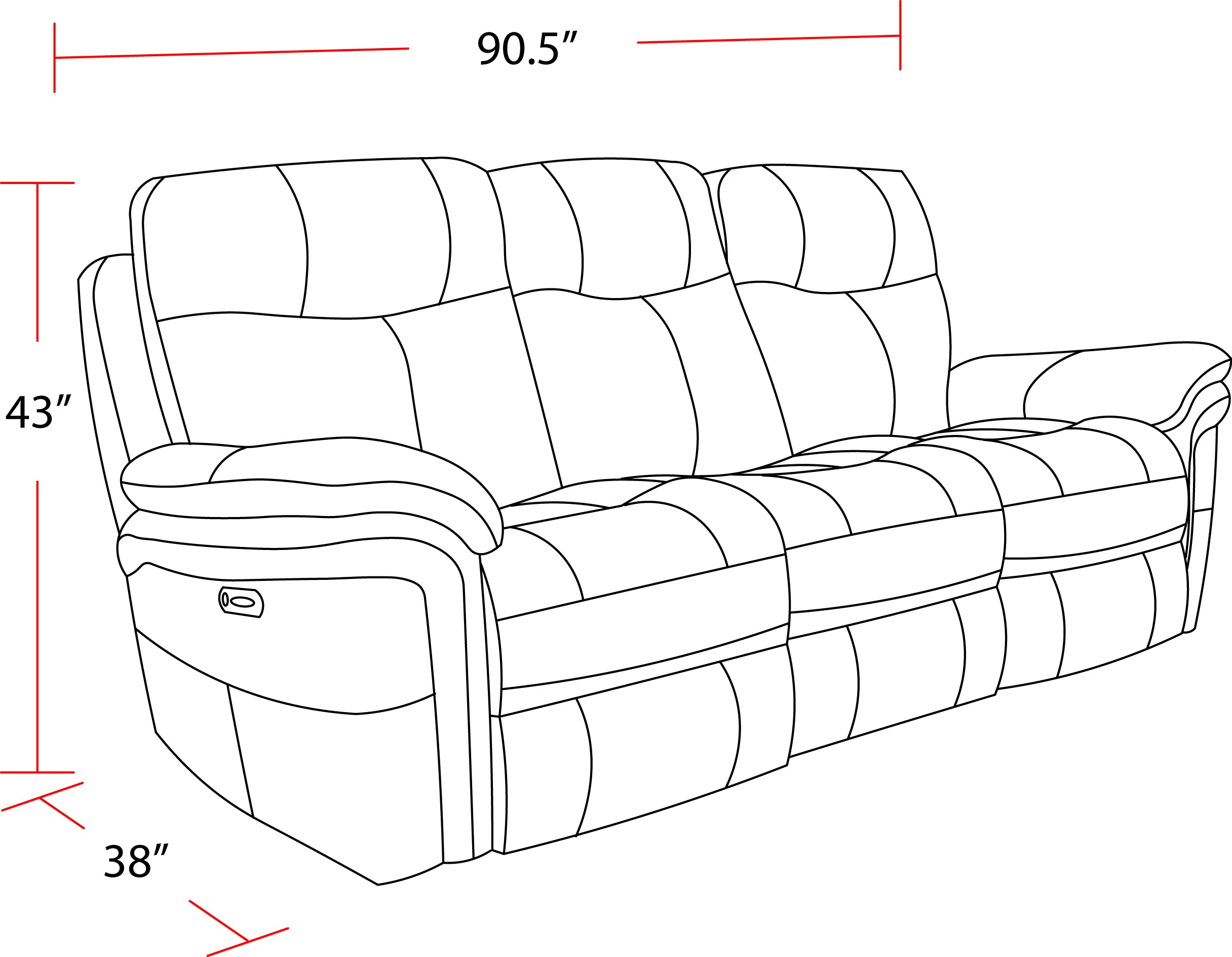 Parker Living Mason - Charcoal Power Reclining Sofa and Two Recliners