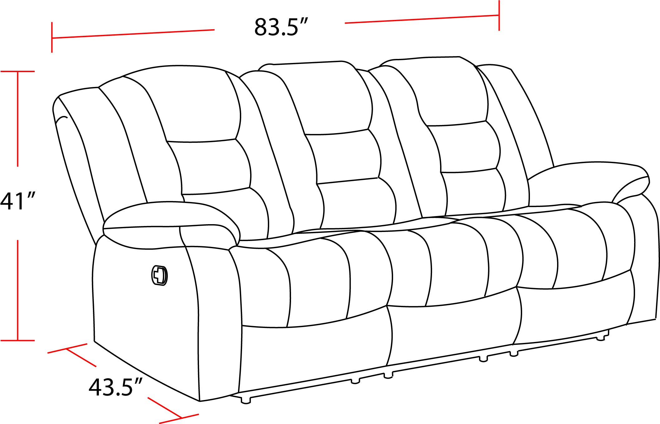 Parker Living Bolton - Misty Storm Manual Reclining Sofa