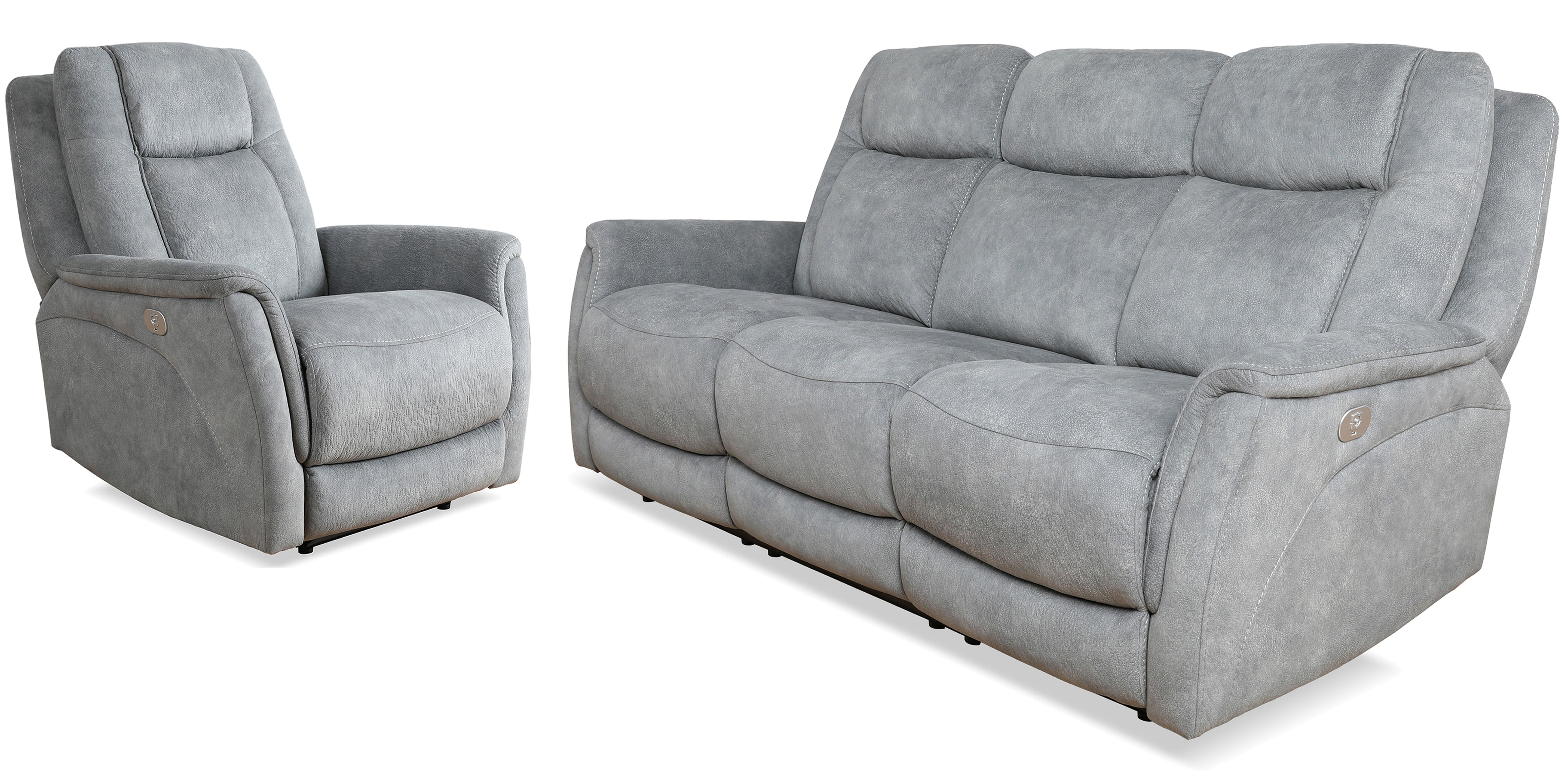 Parker Living Linus - Hudson Grey Power Reclining Sofa and Recliner