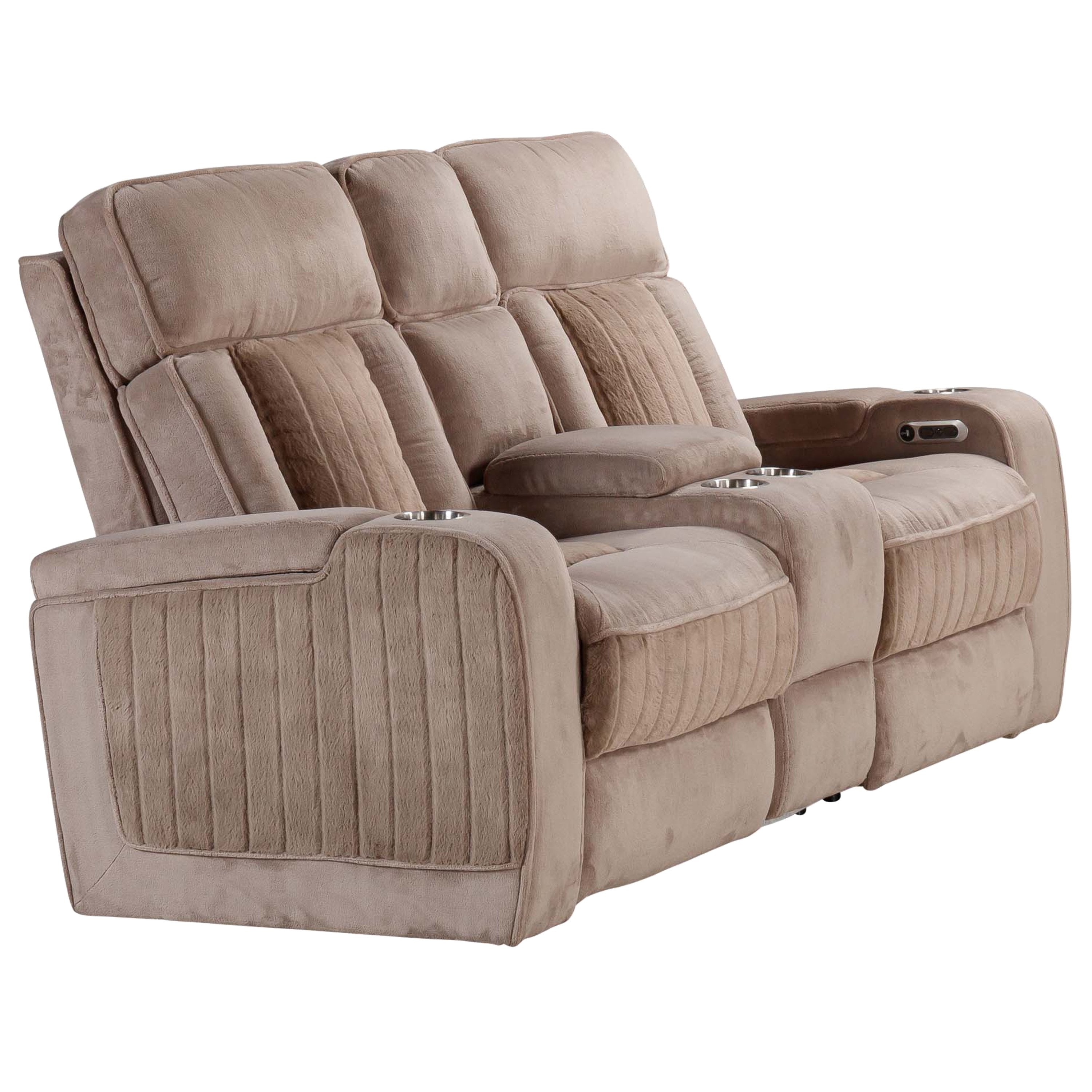 Parker Living Equinox - Mushroom Power Reclining Console Loveseat