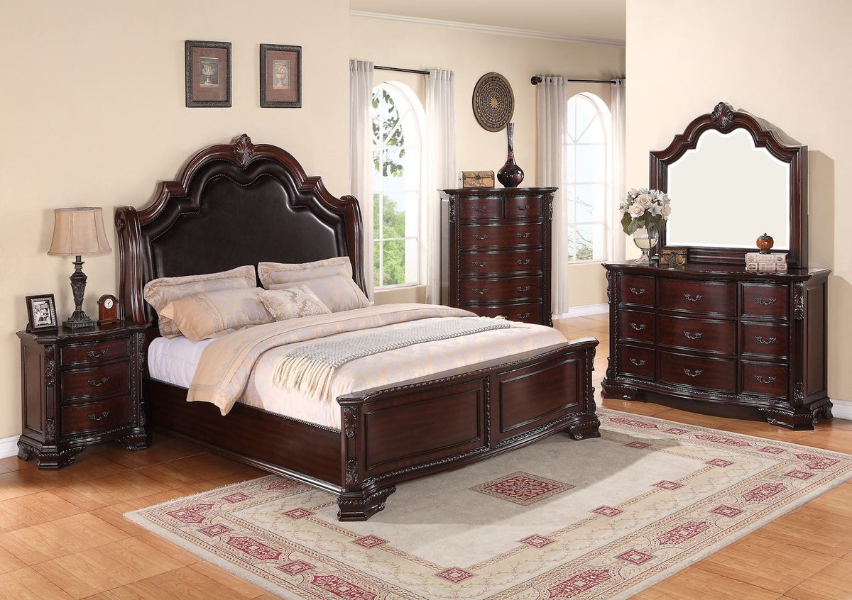 Crown Mark Furniture Sheffield 6-Drawer Chest in Dark Cherry - Ideal Furniture (Fresno,CA)