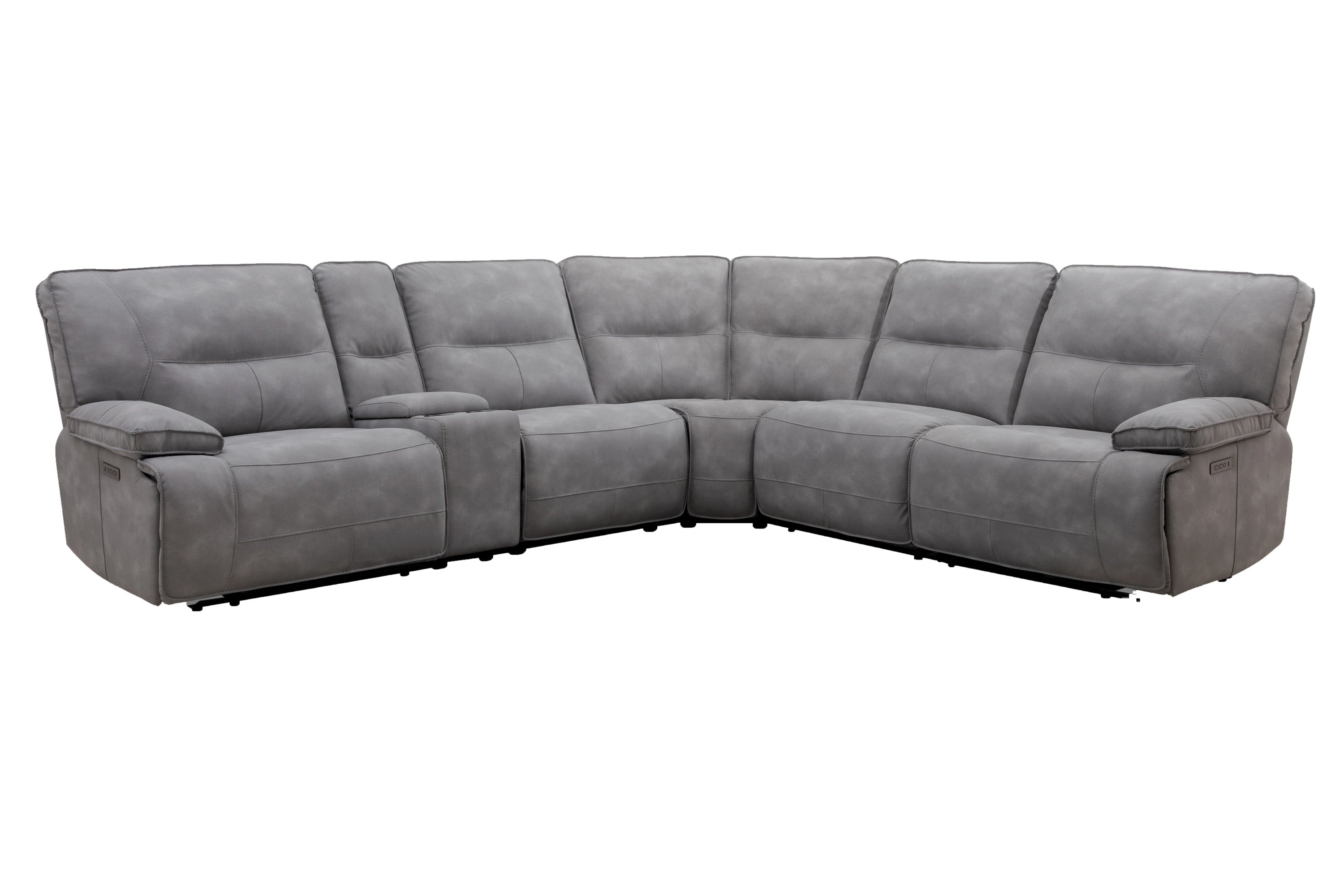 Parker Living Gladiator - Sky 6 Piece Modular Power Reclining Sectional with Power Adjustable Headrests