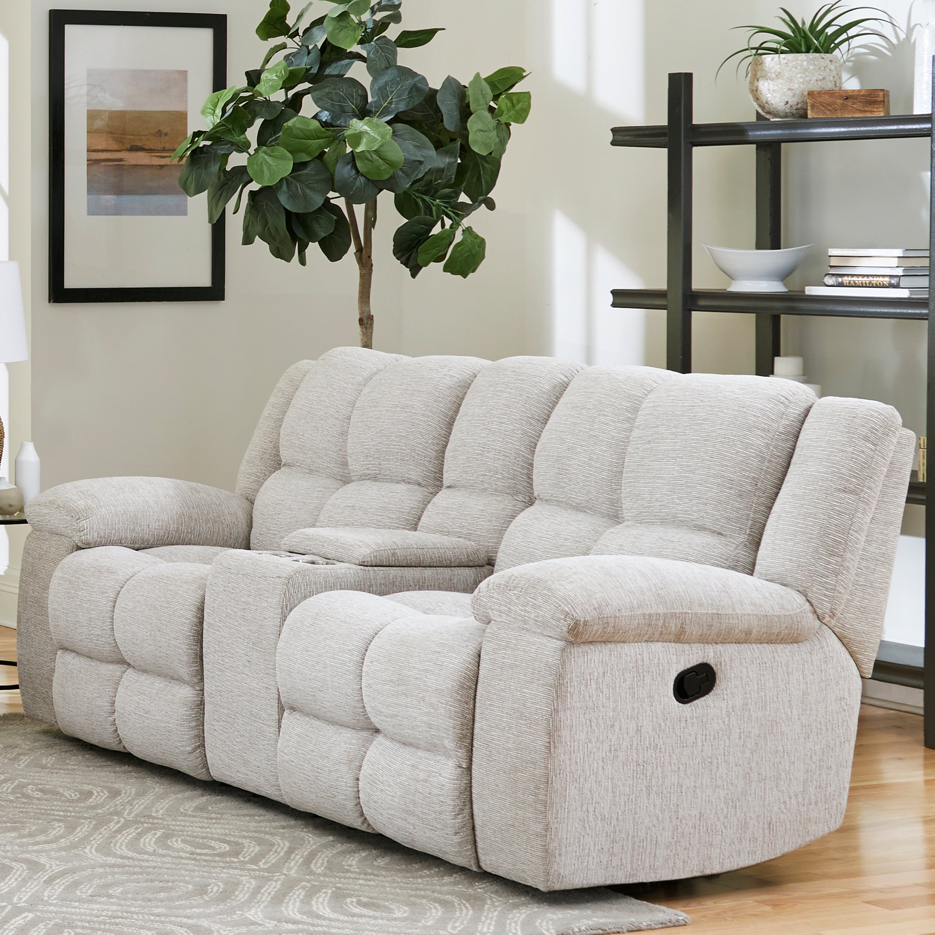 Parker Living Buster - Opal Taupe Manual Reclining Console Loveseat