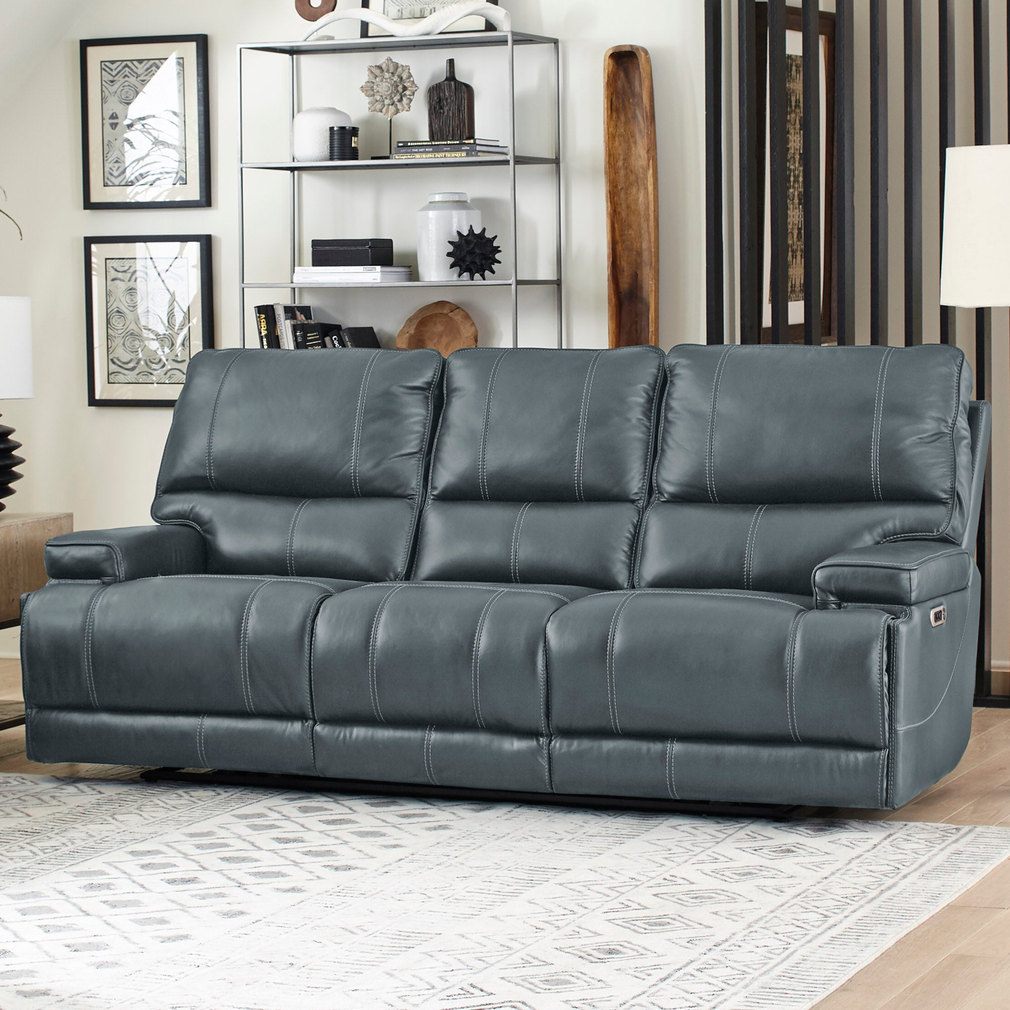 Parker Living Whitman - Verona Azure - Powered By Freemotion Power Reclining Sofa Loveseat and Recliner