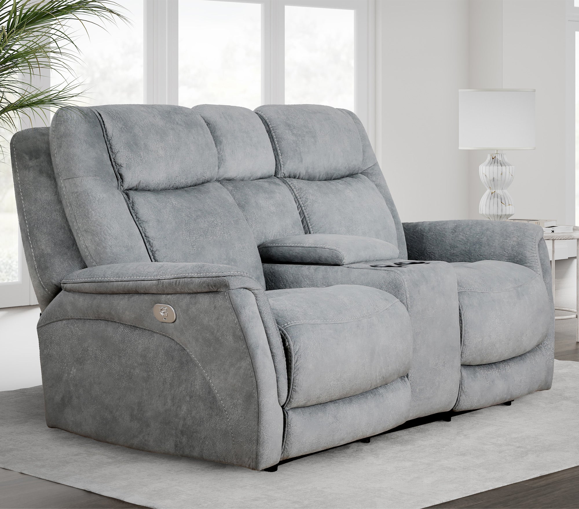 Parker Living Linus - Hudson Grey Power Reclining Sofa Loveseat and Recliner
