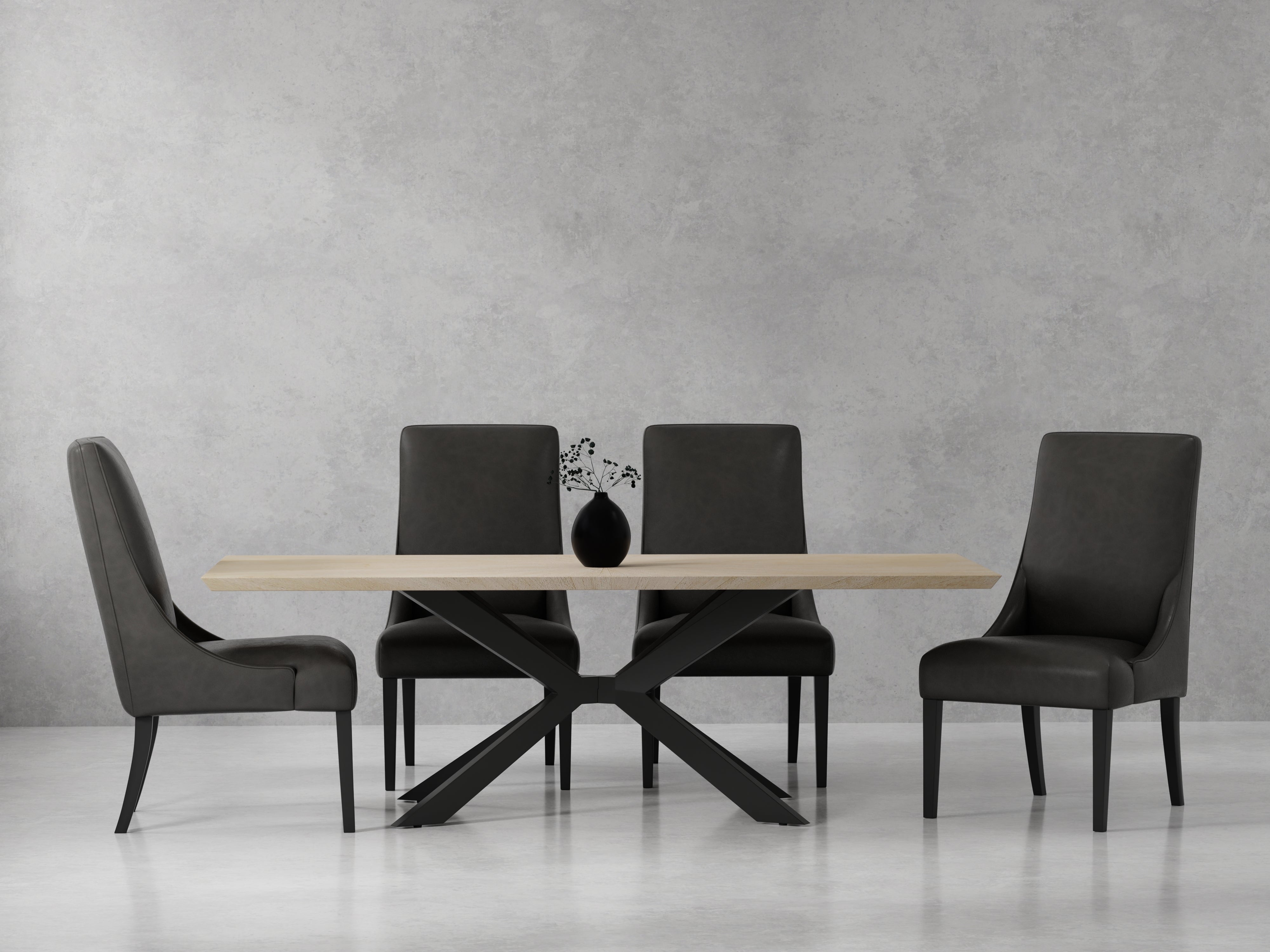 Parker House Crossings - Monaco Dining 86 In. Rectangular Dining Table With 4 Upholstered Chairs - DMON-5PC-86REC-DSIE-CPSL