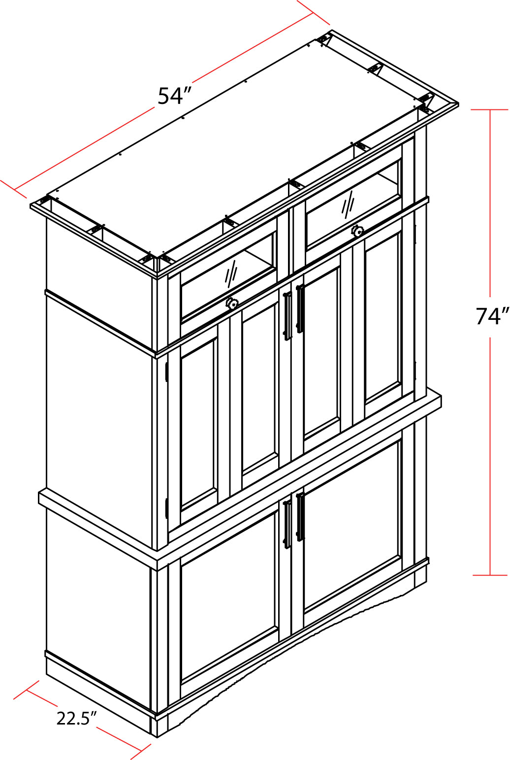 Parker House Americana Modern - Dove Workstation with LED Light