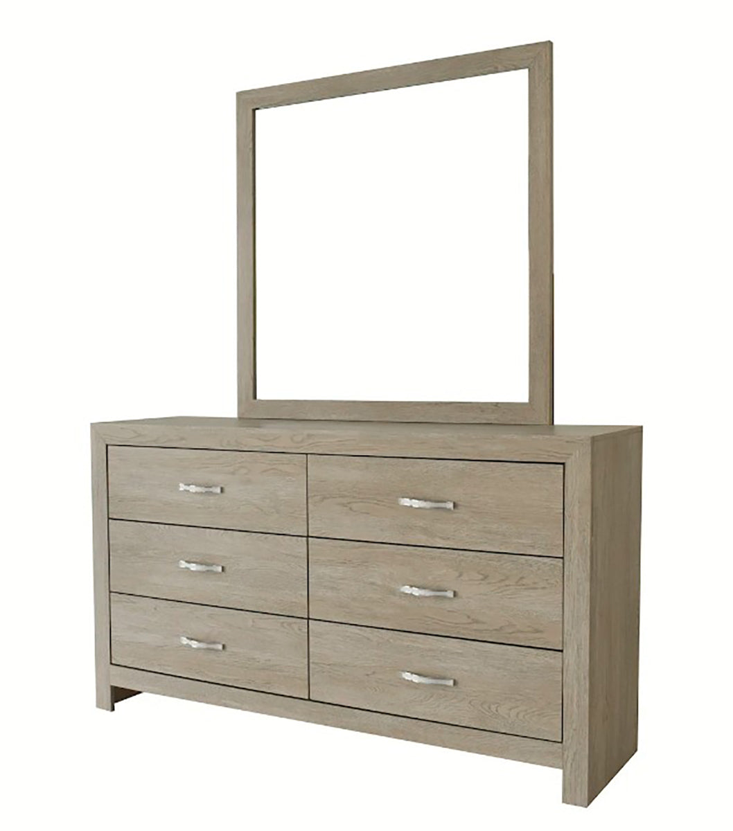 Crown Mark Furniture Jaylen 6 Drawer Dresser in Gray