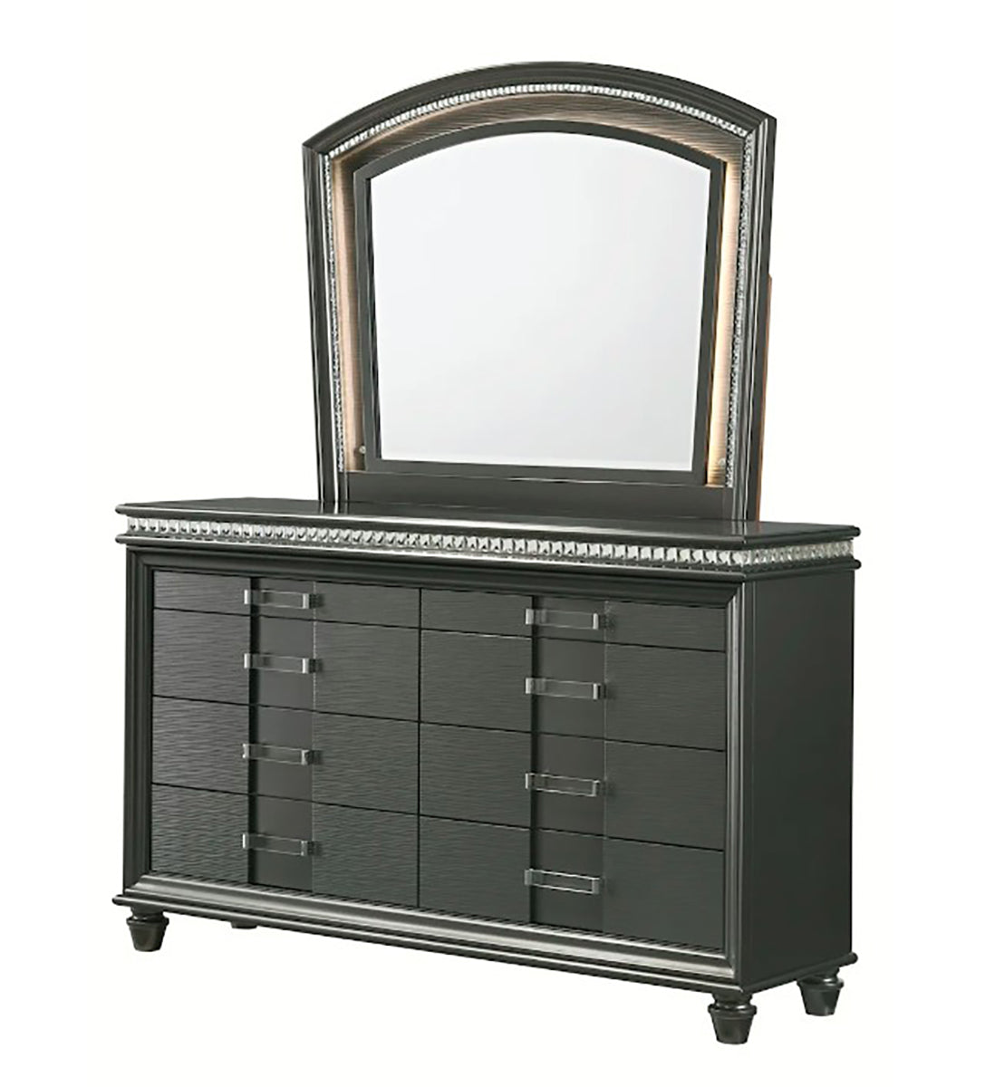 Crown Mark Furniture Adira Dresser Mirror in Silver - Ideal Furniture (Fresno,CA)