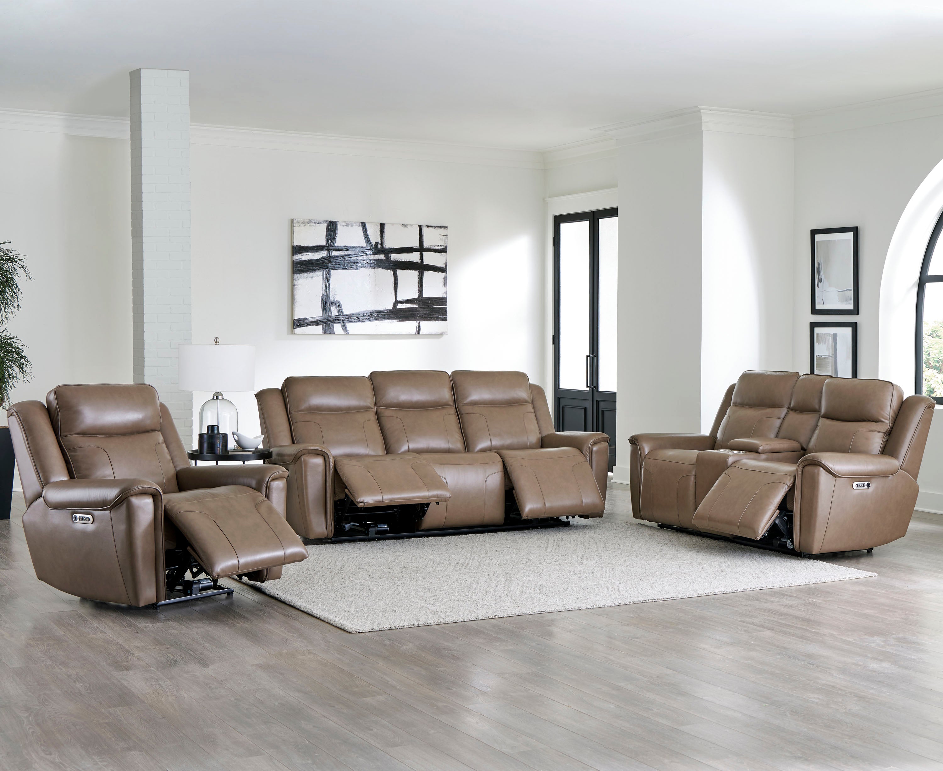 Parker Living Atlantis - Smooth Latte Power Reclining Zero Gravity Console Loveseat