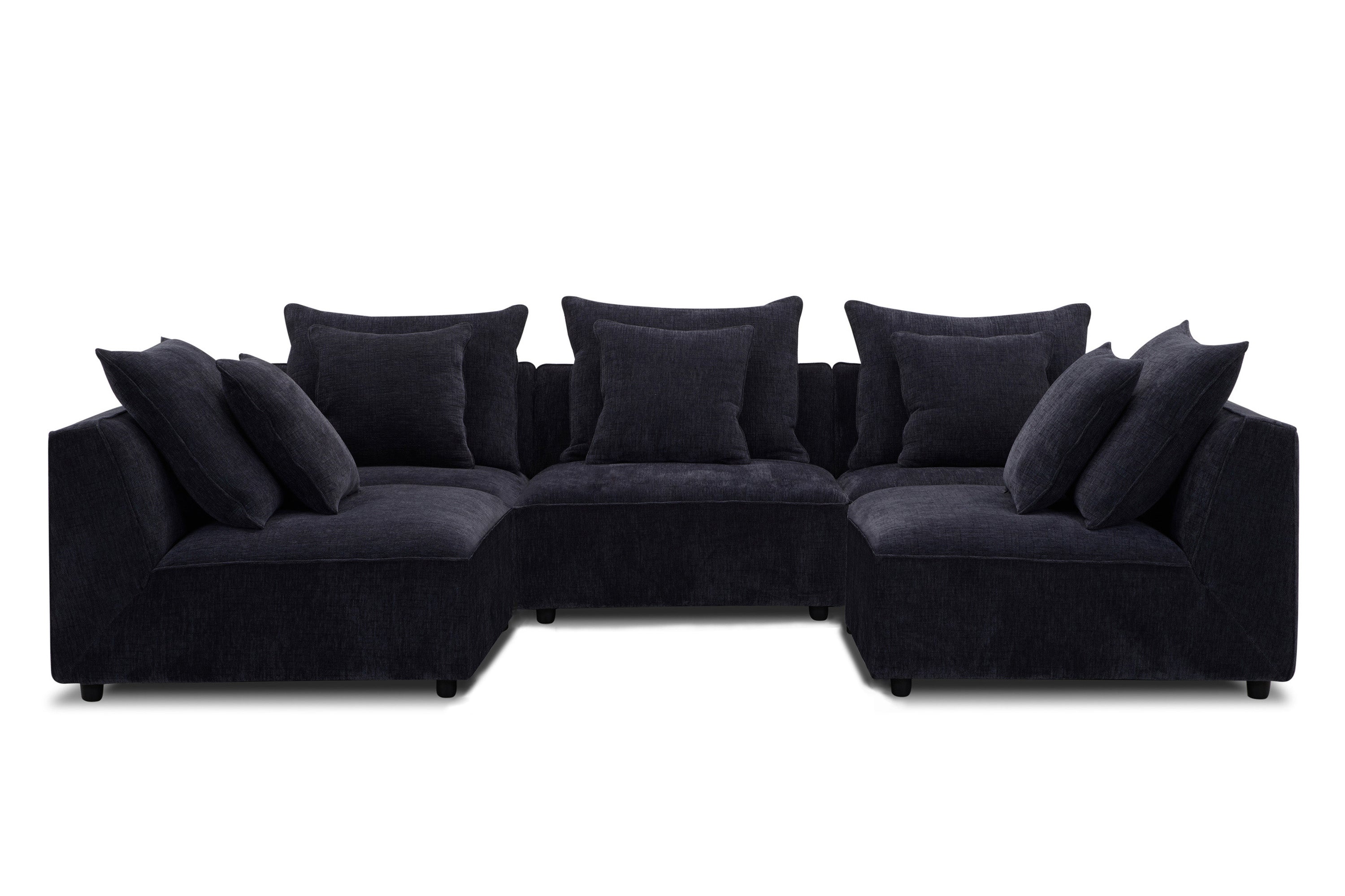 Parker Living Recess - Reptile Blue 5 Piece Modular Sectional