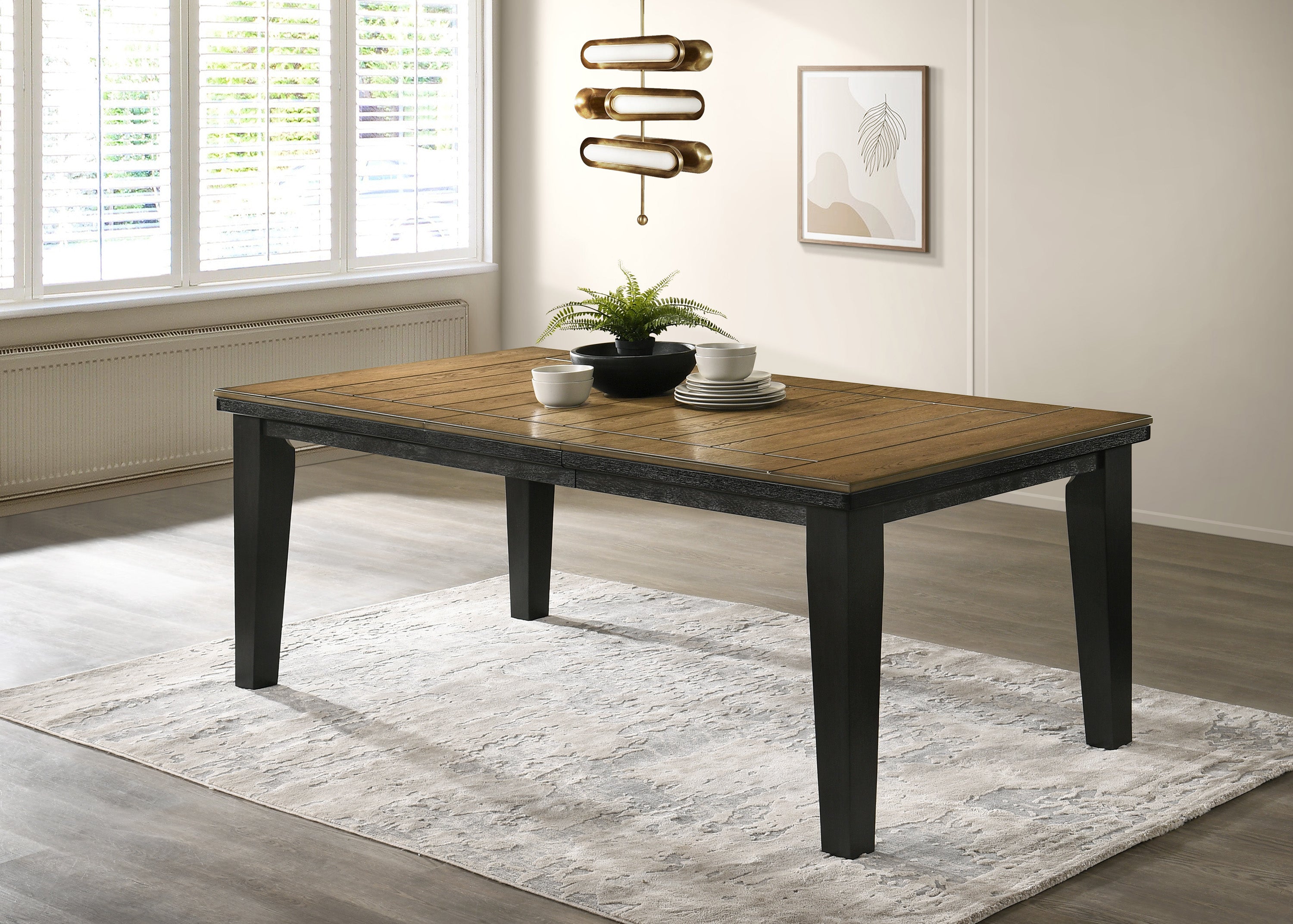 Bardstown Dining Table Wt Charcoal - Ideal Furniture (Fresno,CA)