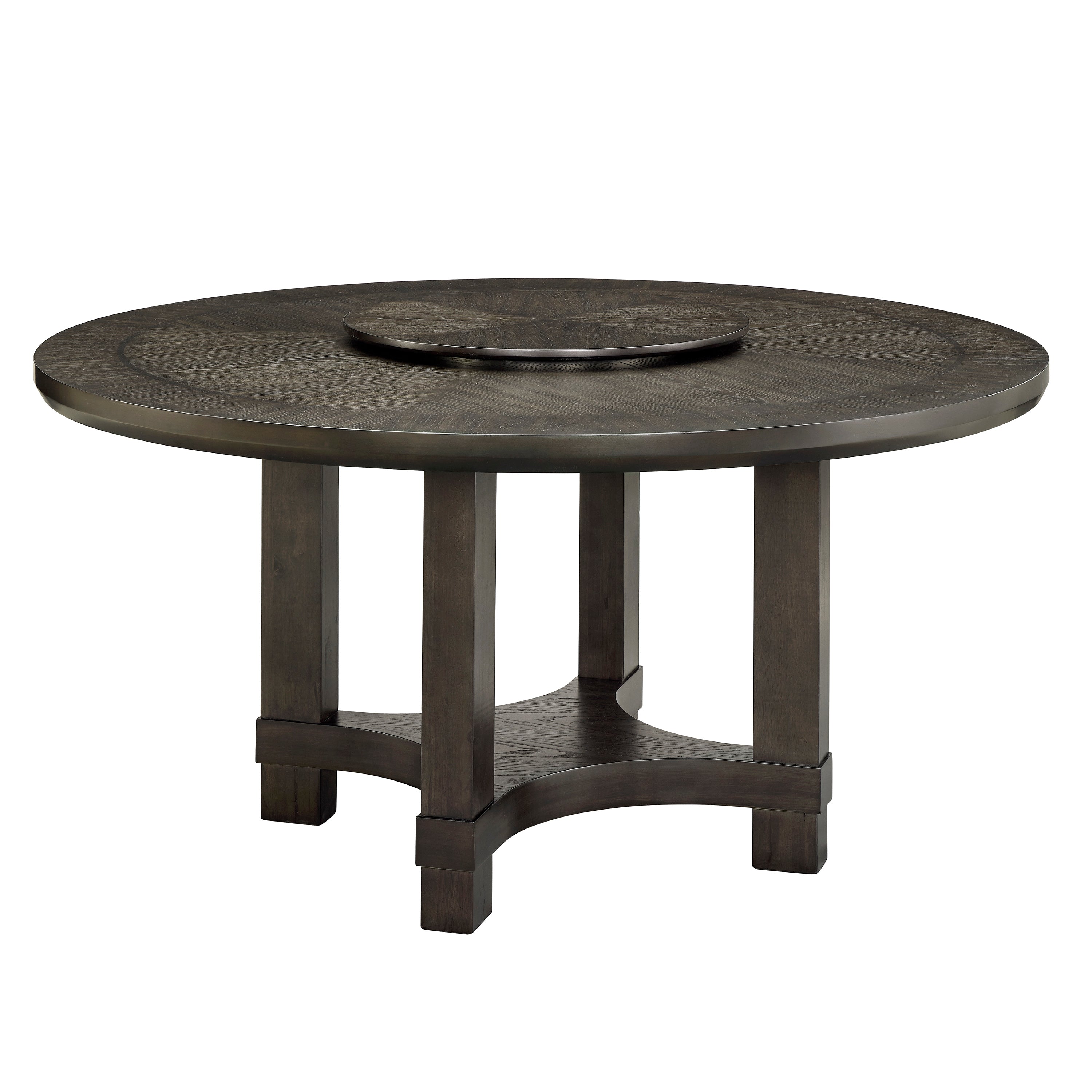 JEFFRIES ROUND TABLE W/LAZY SUSAN - Ideal Furniture (Fresno,CA)