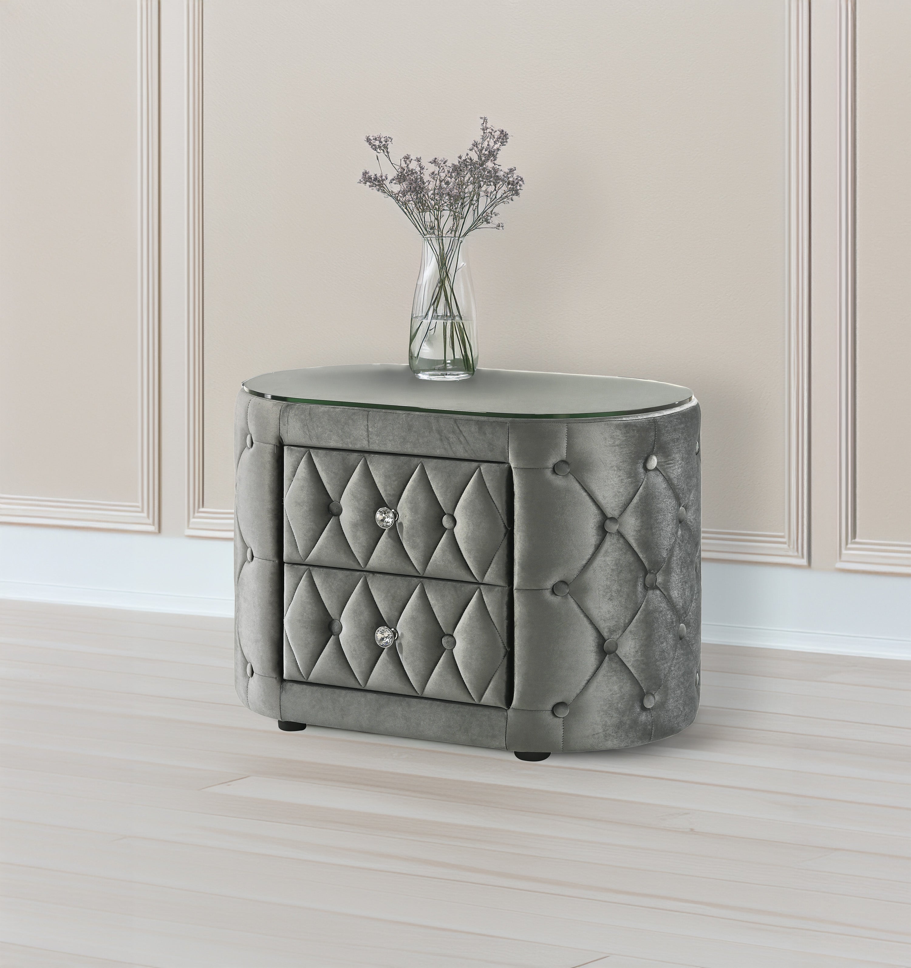 Voltare Nightstand Grey - Ideal Furniture (Fresno,CA)