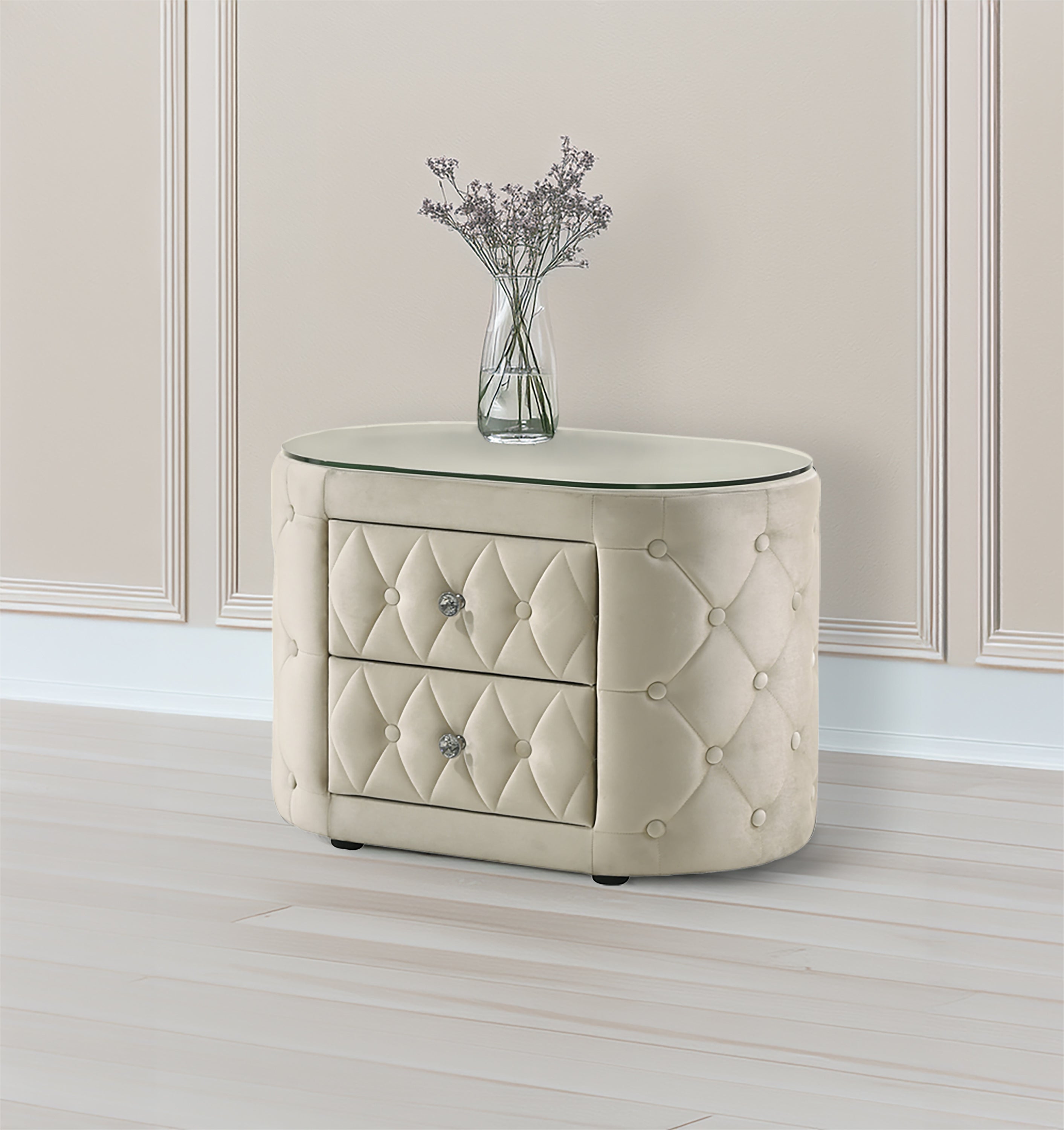 Voltare Nightstand Ivory - Ideal Furniture (Fresno,CA)