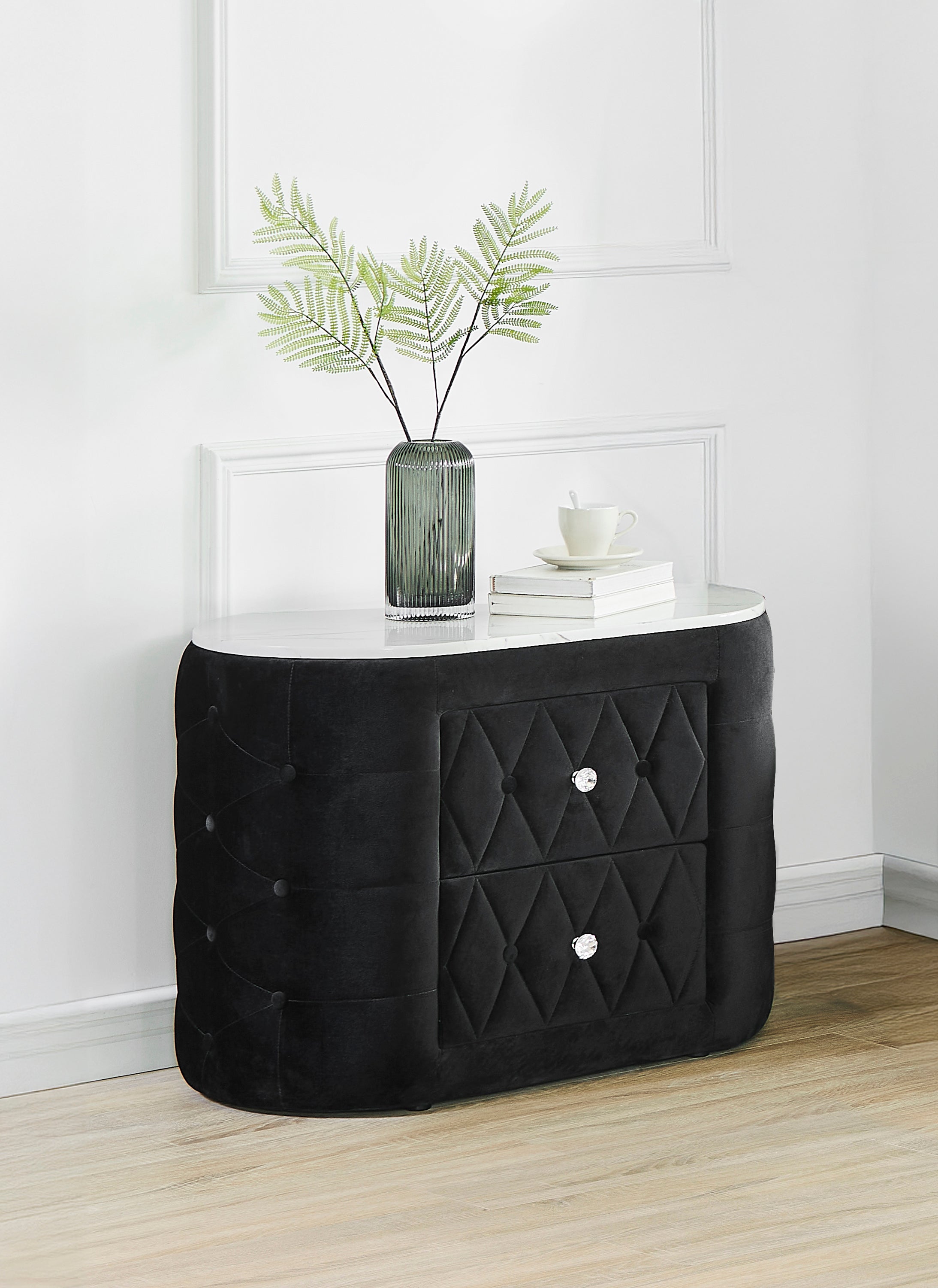 Natalia Nightstand Black - Ideal Furniture (Fresno,CA)