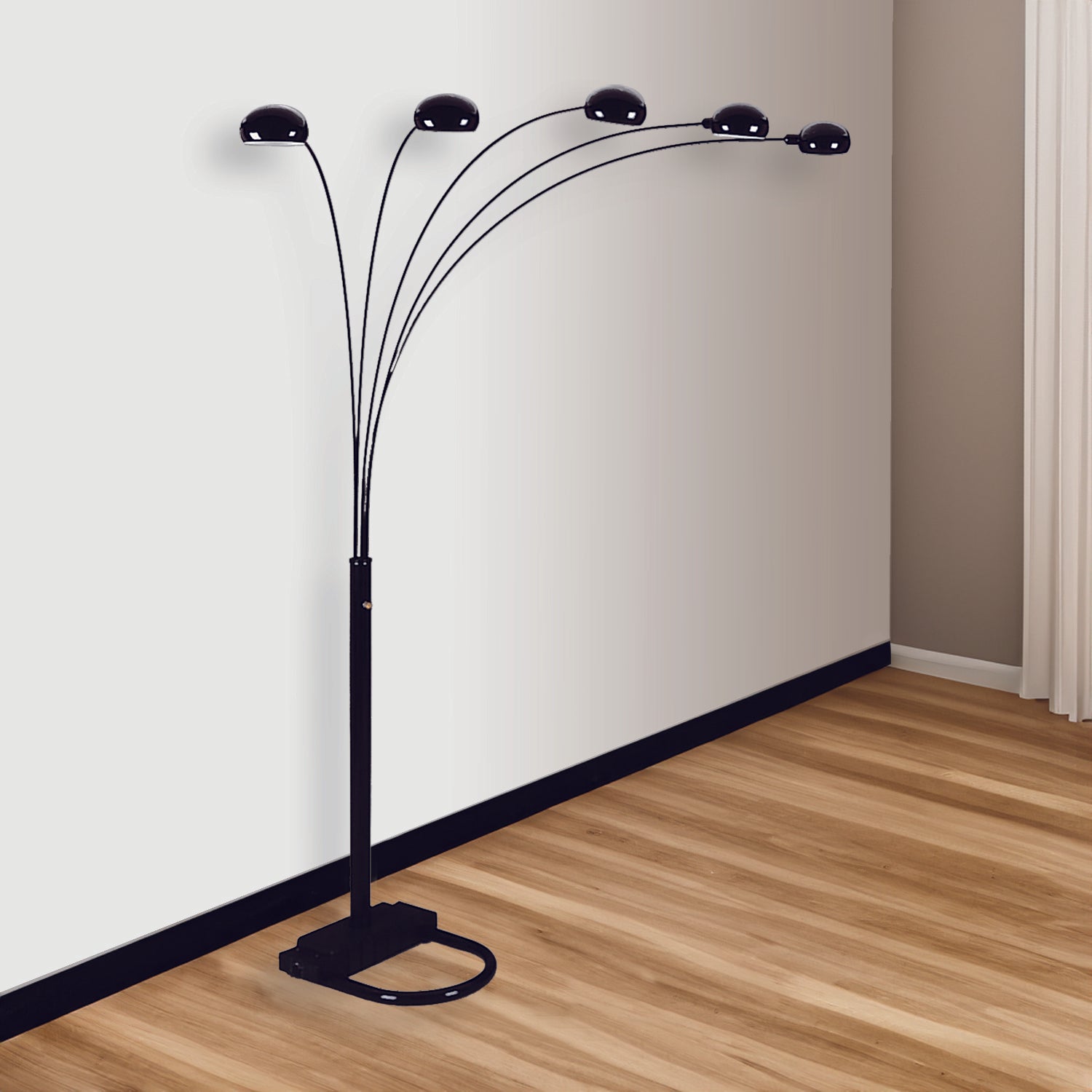 PEACOCK SHADE FLOOR LAMP BK 82 H - Ideal Furniture (Fresno,CA)