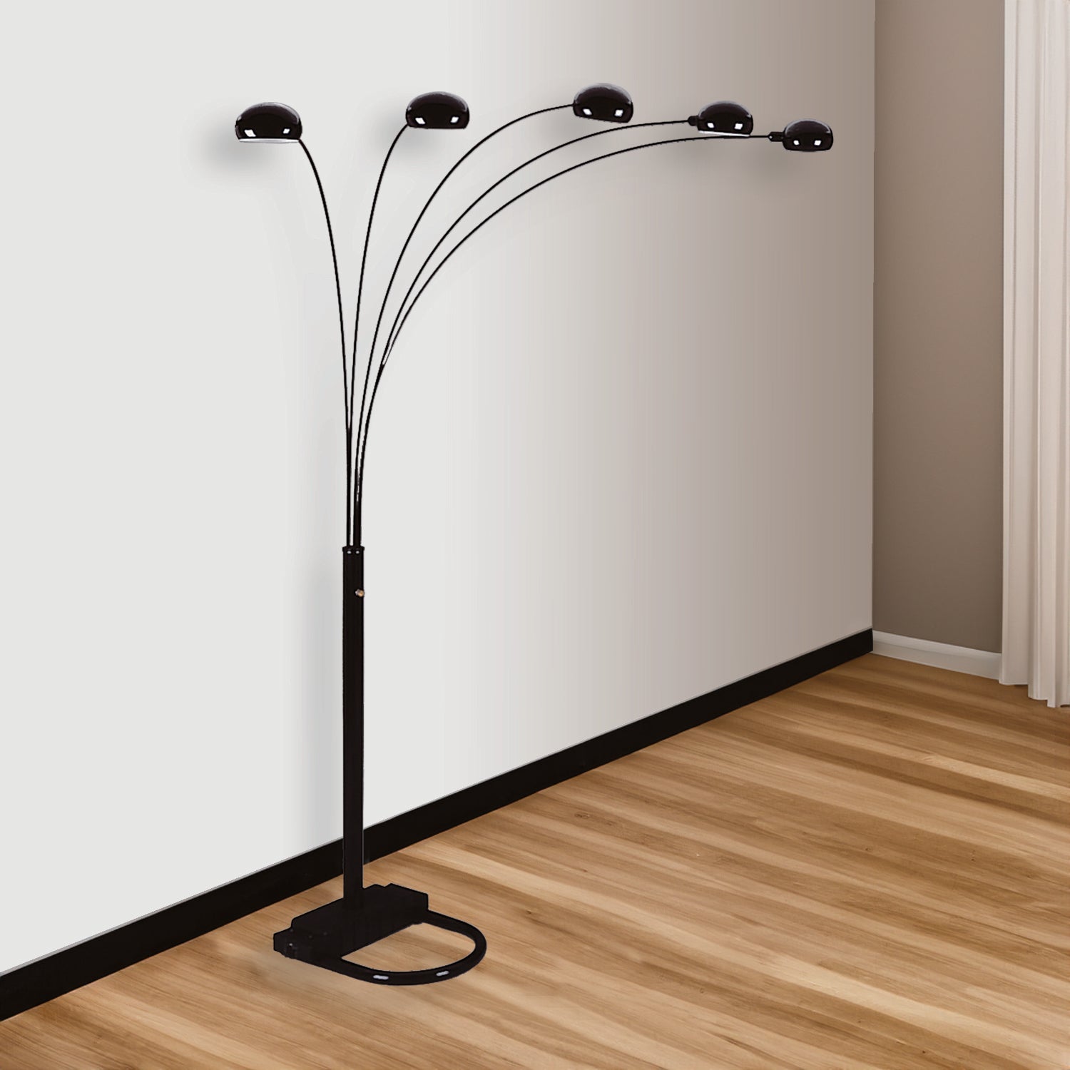 Peacock Shade Floor Lamp Black 82 H - Ideal Furniture (Fresno,CA)