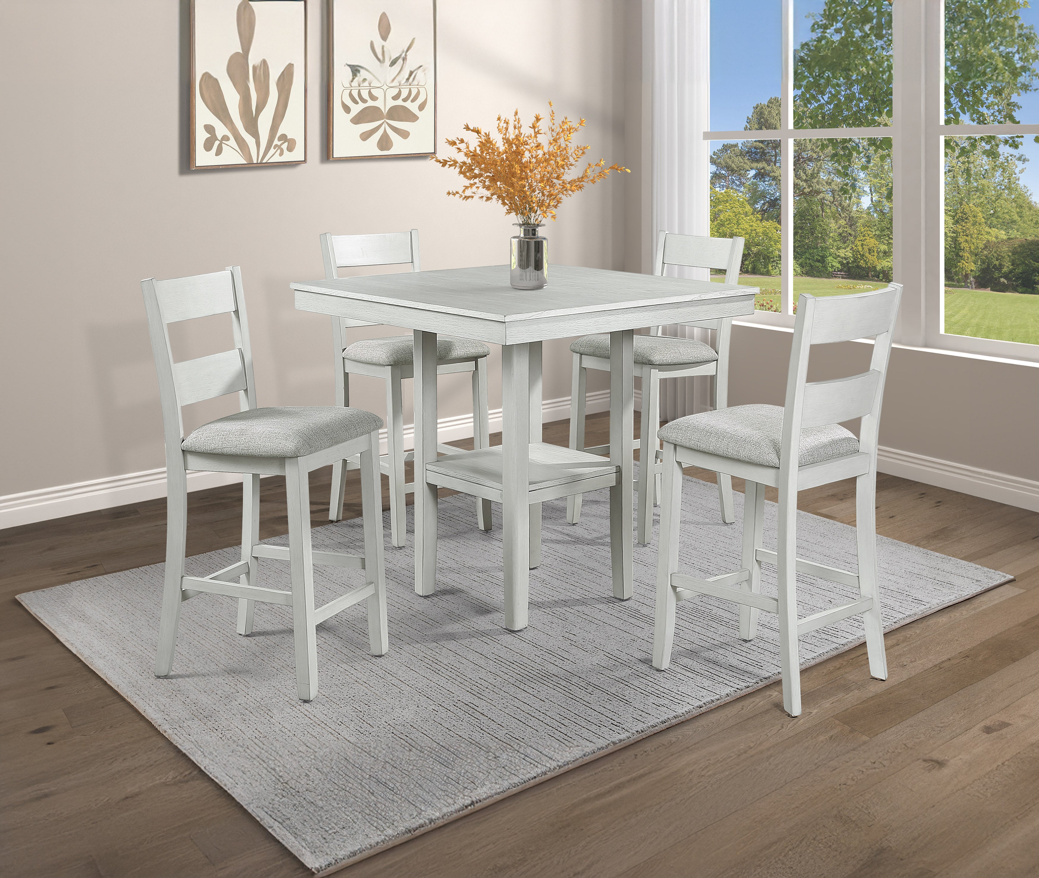 LESTER 5-PK CTR HT TABLE DRIFT WOOD - Ideal Furniture (Fresno,CA)