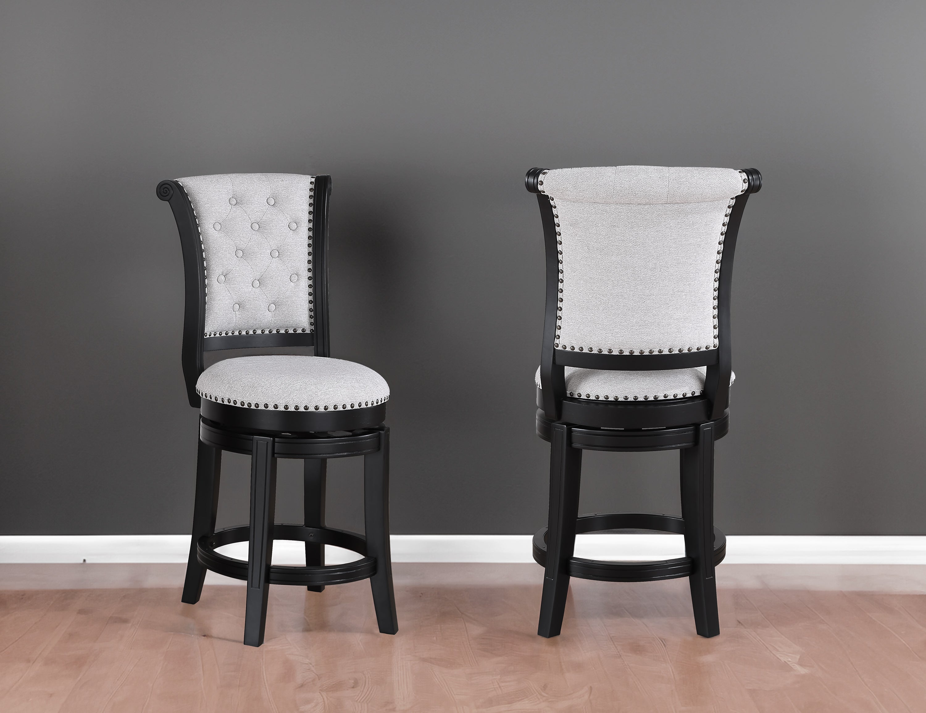 Granville Swivel Pub Stool Dove Knockdown - Ideal Furniture (Fresno,CA)