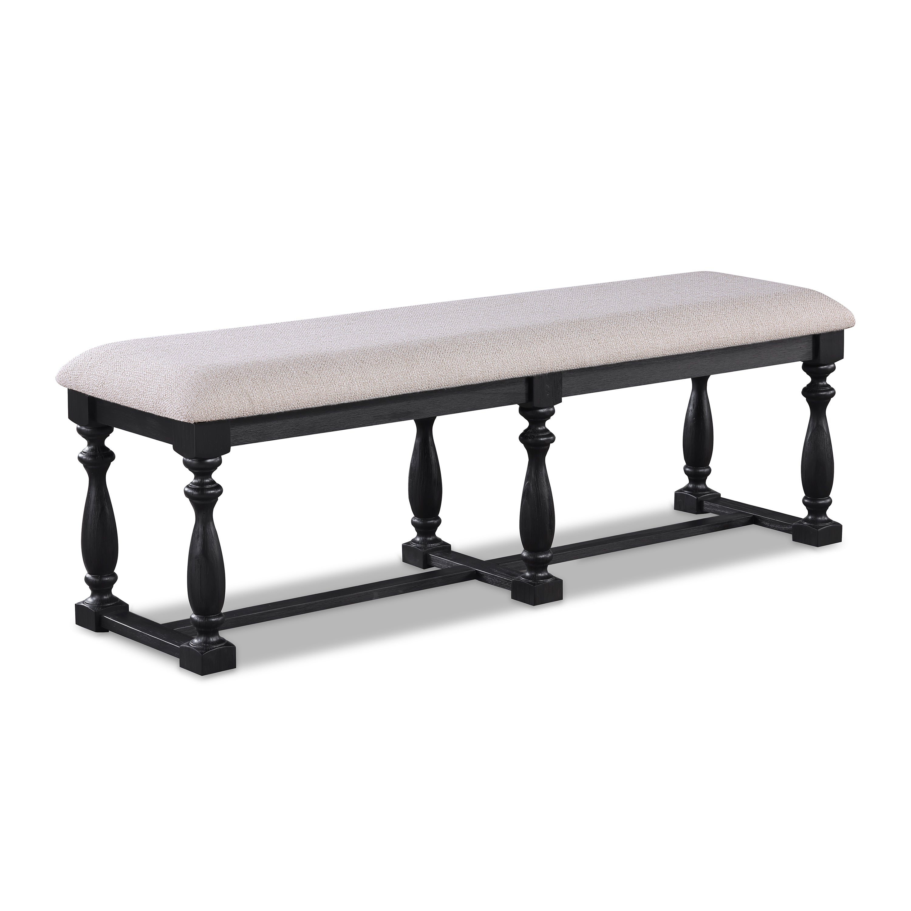 Regent Bench Charcoal Black - Ideal Furniture (Fresno,CA)