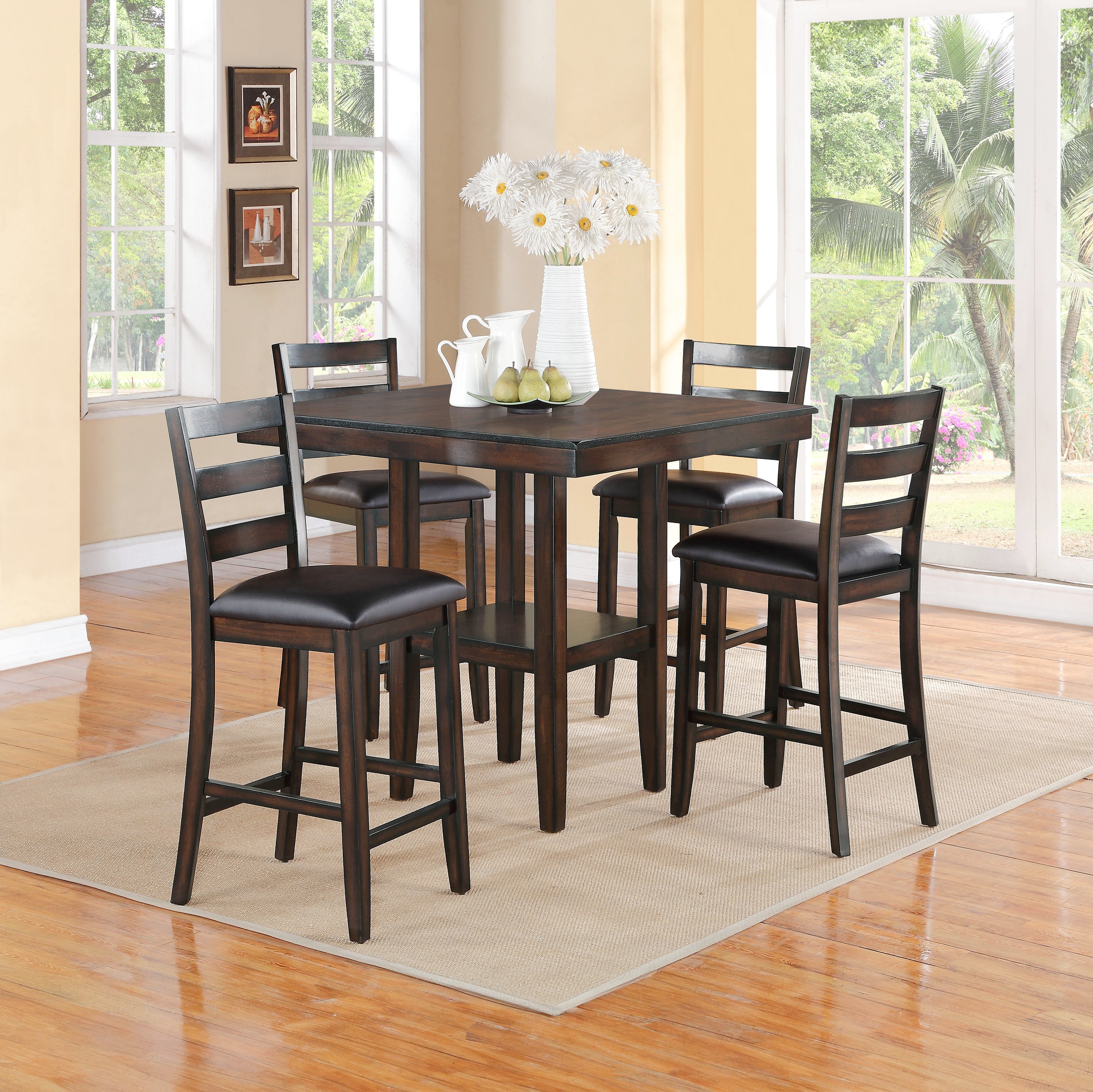 Tahoe 5-piece Counter Height Table Set - Ideal Furniture (Fresno,CA)