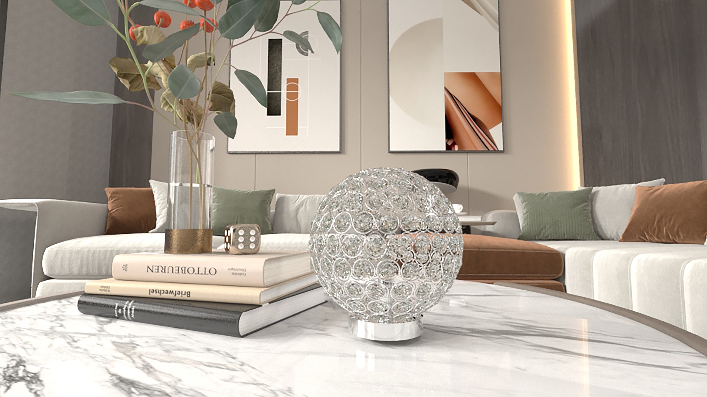 Crystal Globe Table Lamp - Ideal Furniture (Fresno,CA)