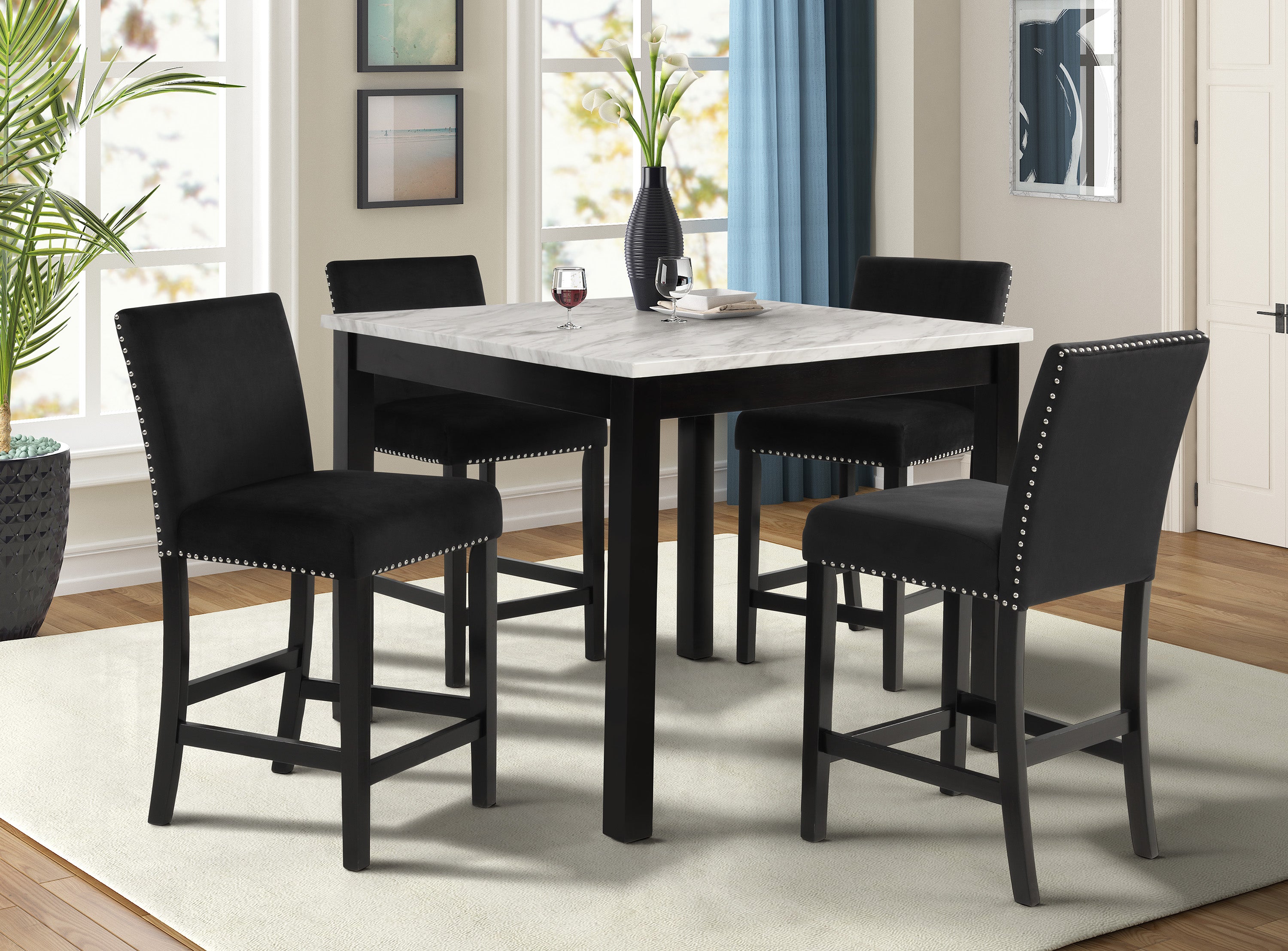 Lennon 5-piece Counter Height Set - Ideal Furniture (Fresno,CA)