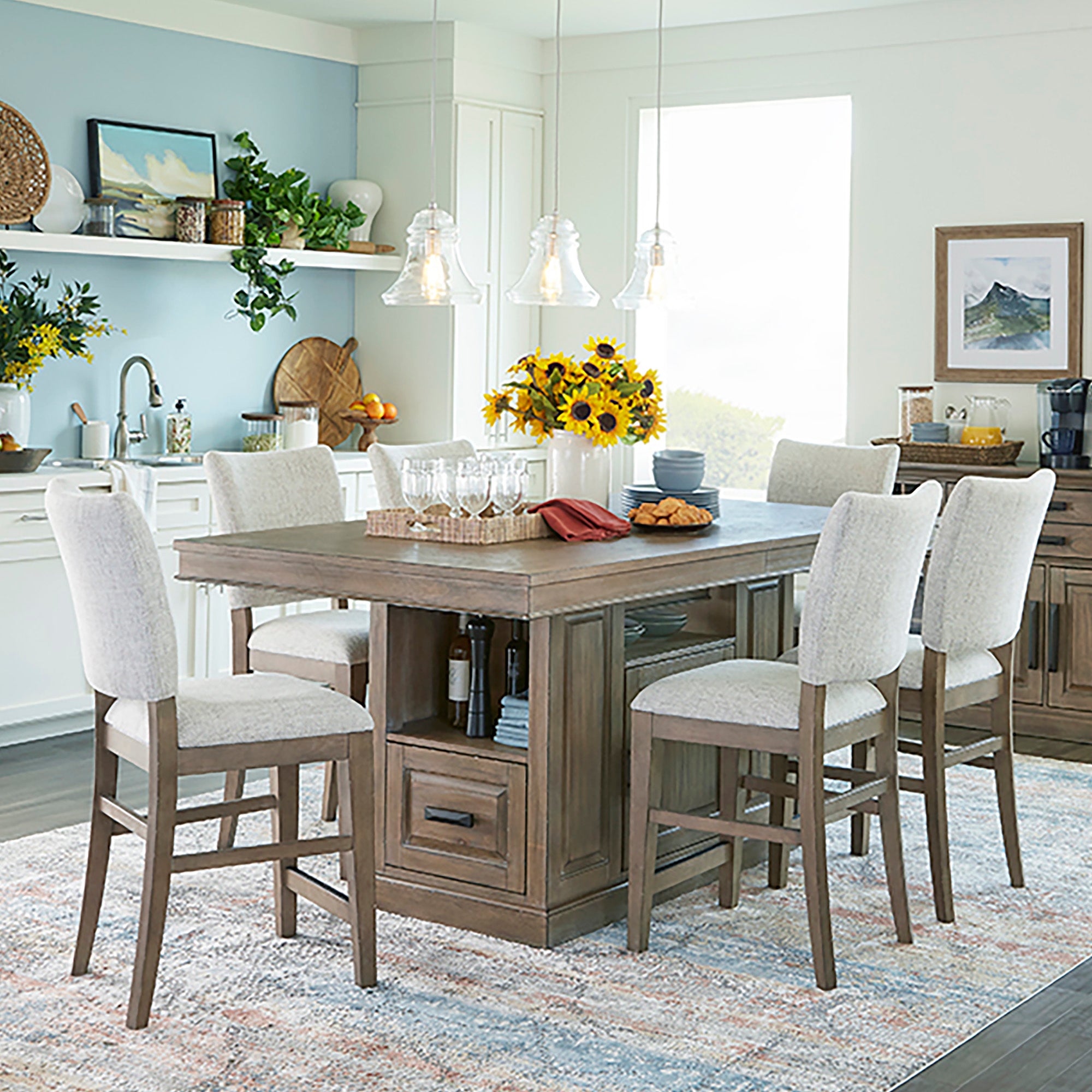 Parker House Sundance Dining - Sandstone Upholstered Counter Chair (2/CTN Sold in pairs)