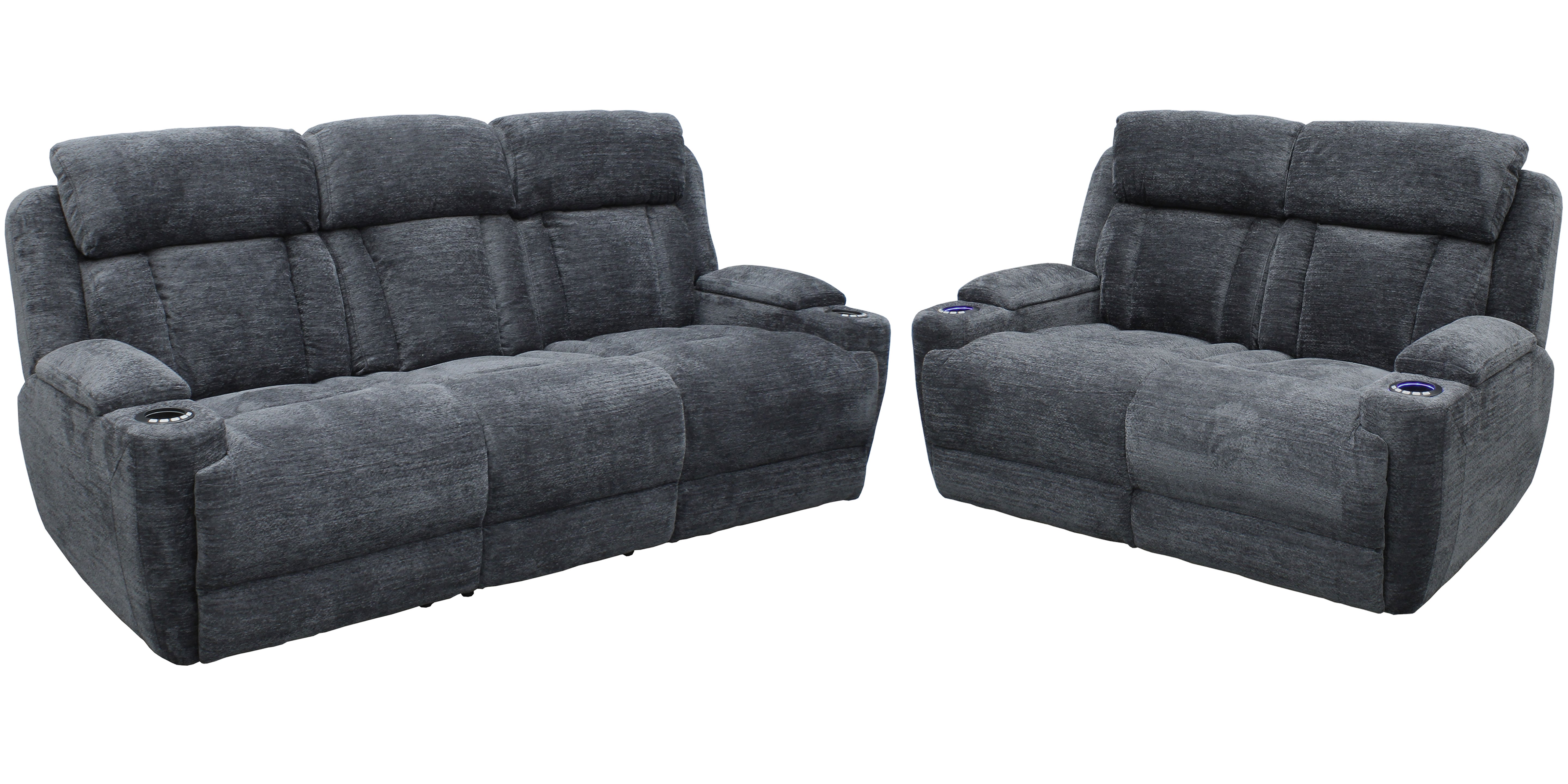Parker Living Dalton - Lucky Charcoal Power Reclining Sofa and Loveseat