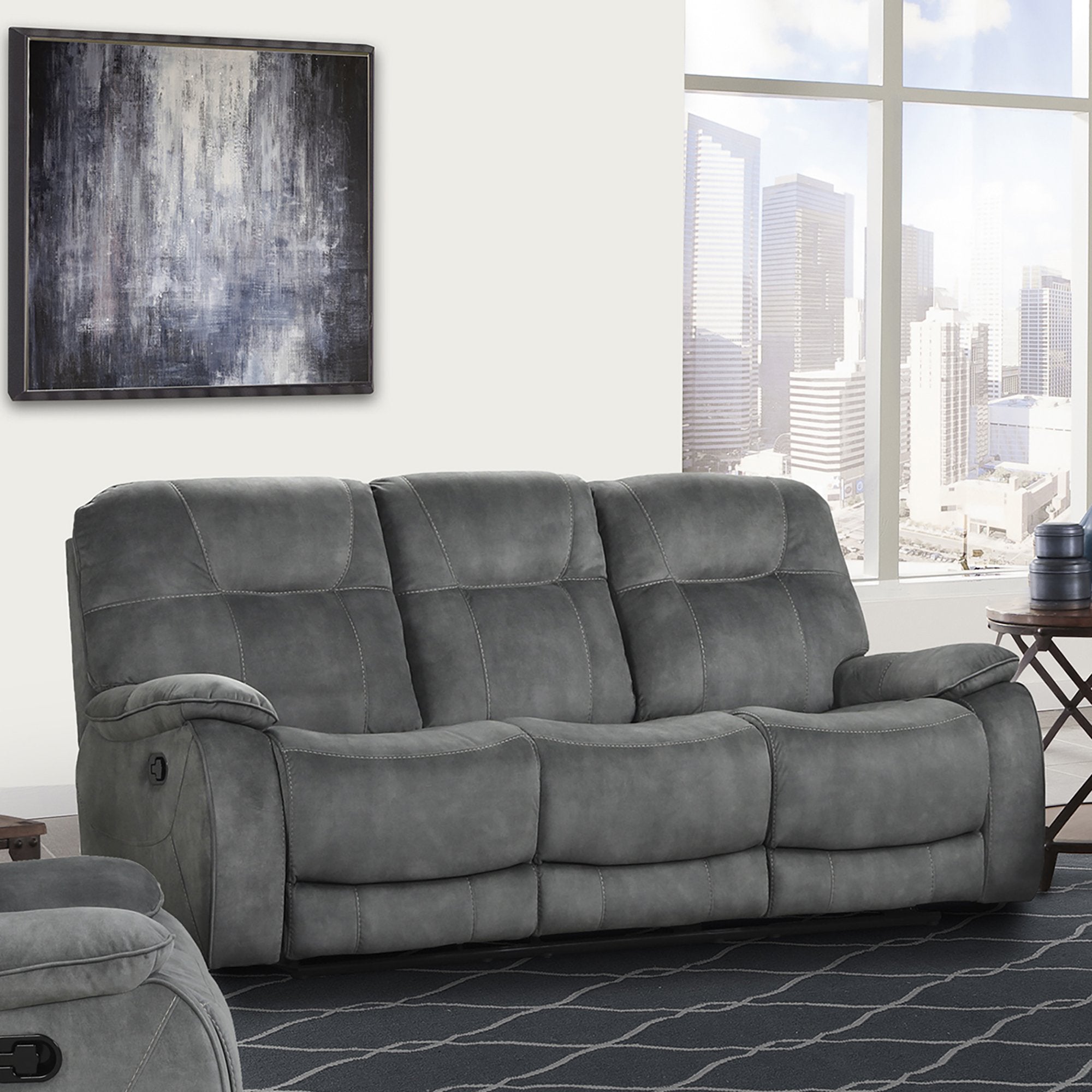 Parker Living Cooper - Shadow Grey Manual Reclining Sofa and Loveseat