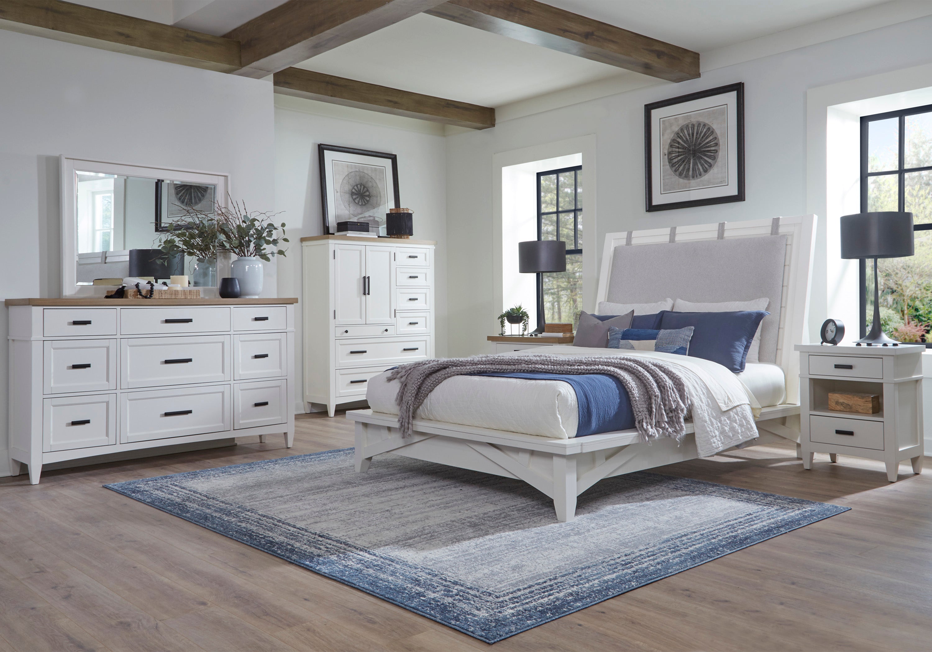 Parker House Americana Modern Bedroom 7 Drawer Door Chest with Workstation