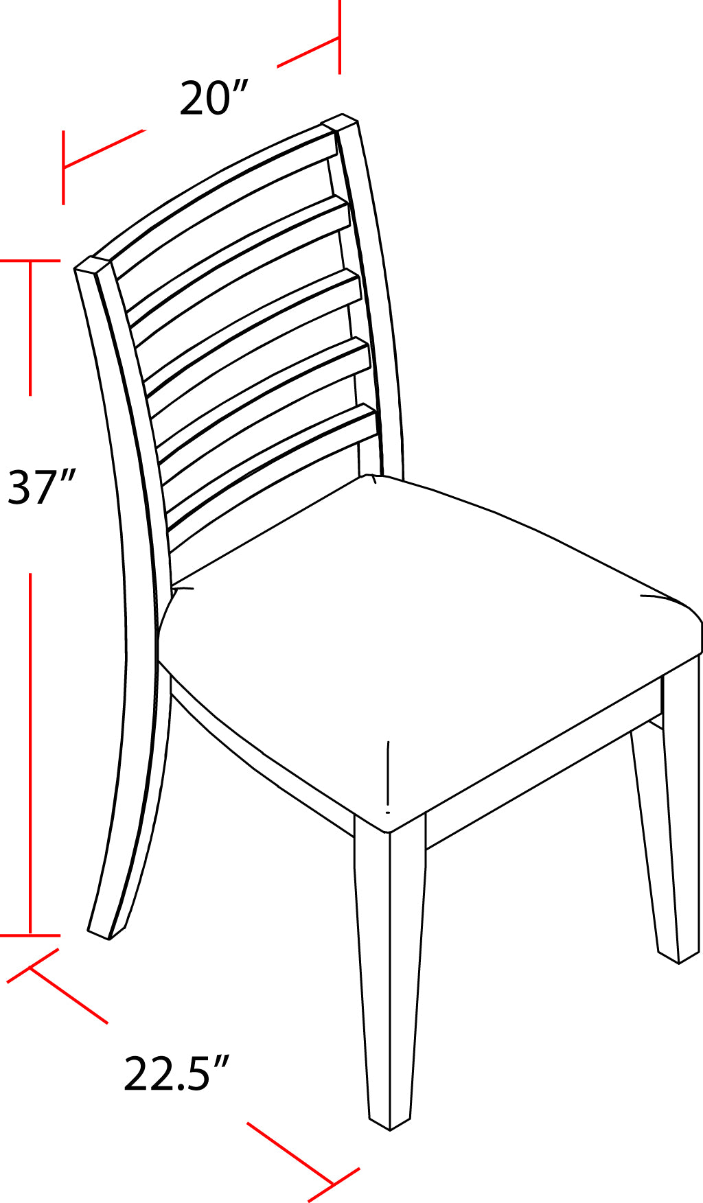 Parker House Pure Modern Dining Ladderback Chair (2/CTN Sold in pairs)
