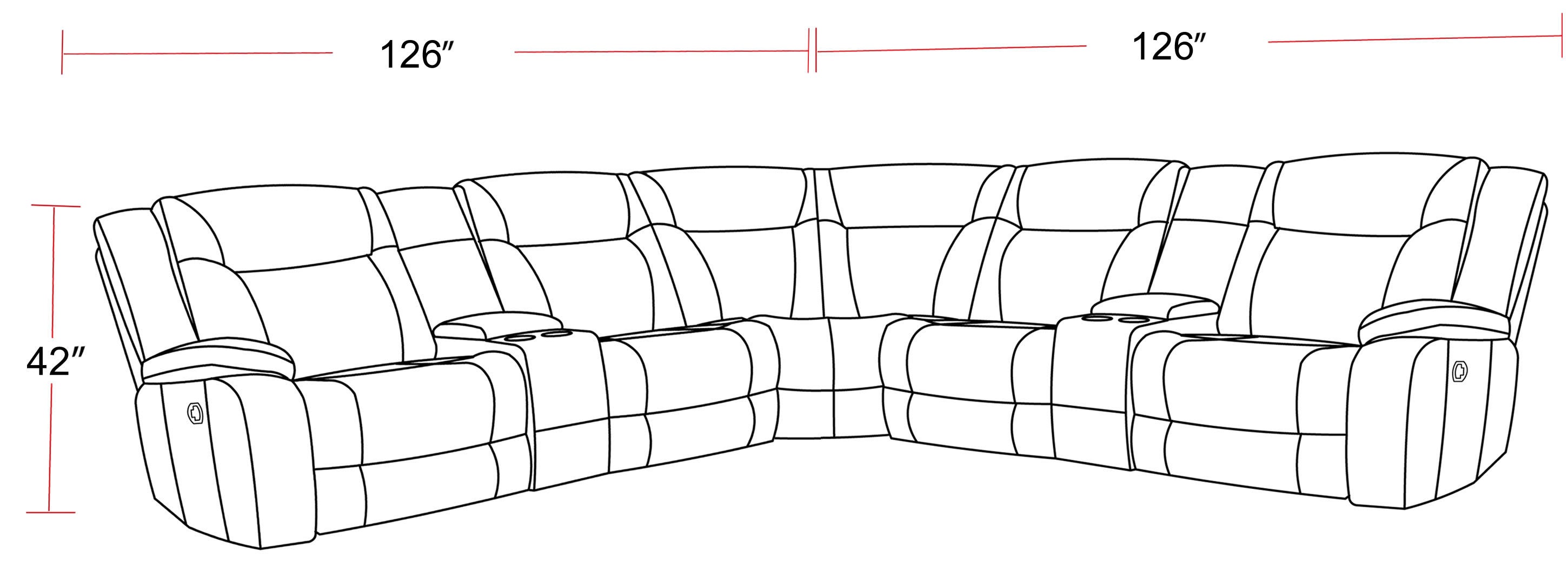 Parker Living Blake - Desert Taupe 7 Piece Modular Reclining Sectional and Entertainment Console