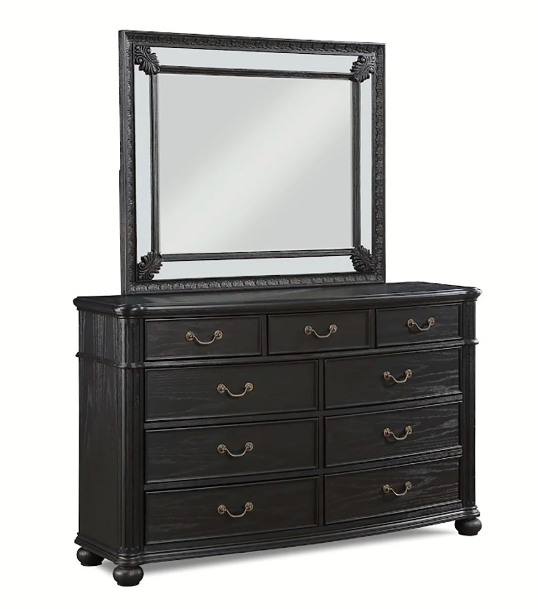 Crown Mark Furniture Kingsbury Dresser Mirror in Black - Ideal Furniture (Fresno,CA)