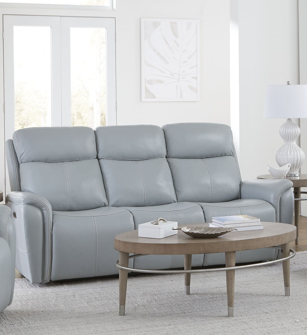 Parker Living Cascade - Seamist Grey Power Reclining Sofa and Recliner