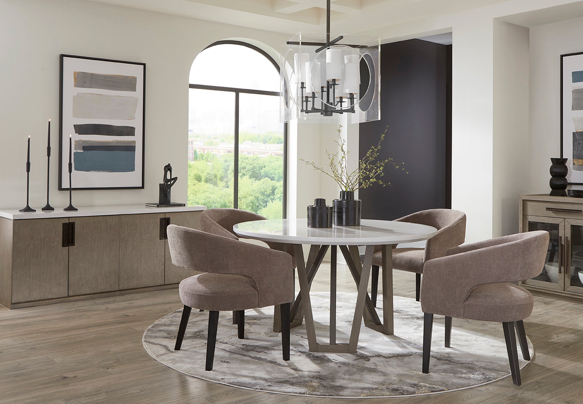 Parker House Pure Modern Dining 54 In. Round Table with Wood Base