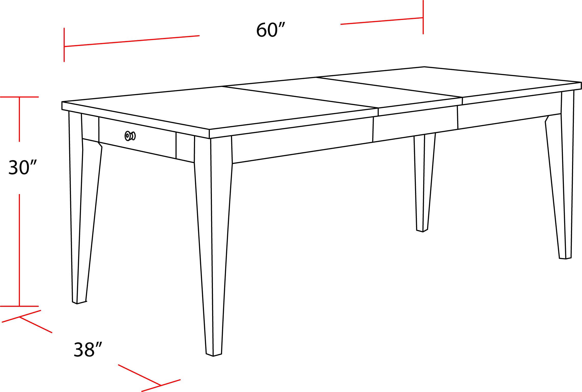 Parker House Americana Modern Dining 60 In. Rectangular Extendable Dining Table