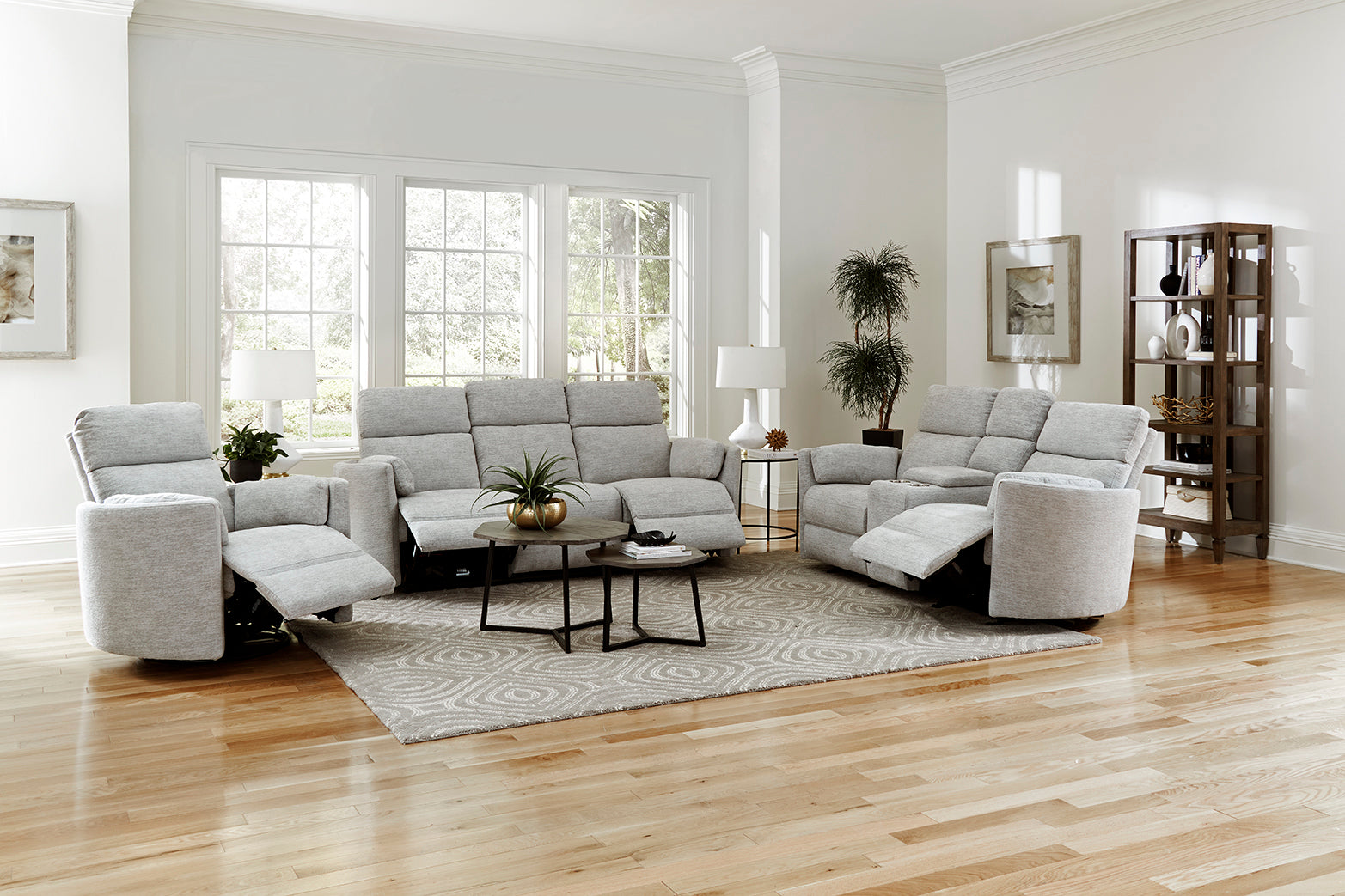 Parker Living Radius - Mineral Power Reclining Sofa Loveseat and Recliner