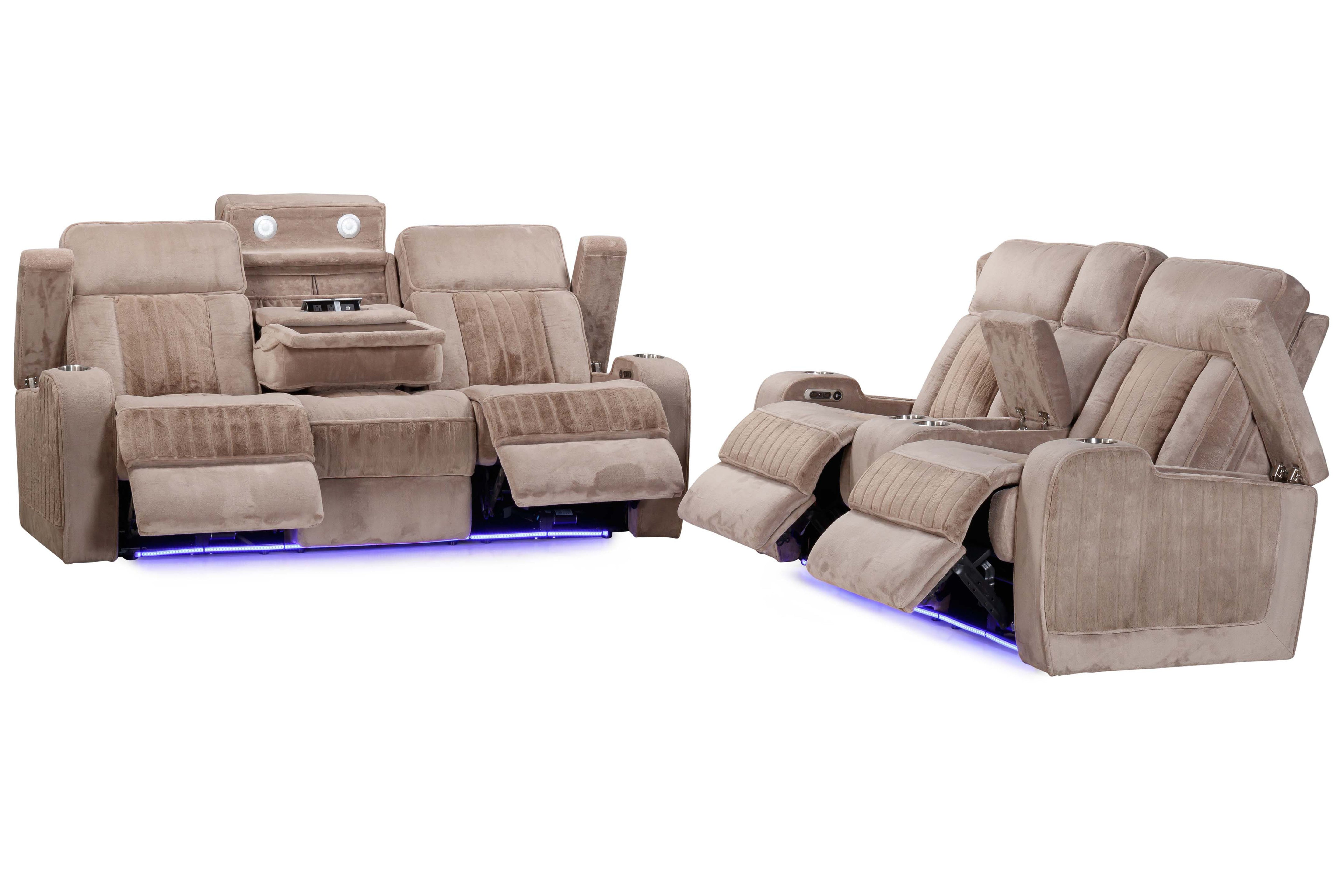 Parker Living Equinox - Mushroom Power Reclining Sofa and Loveseat