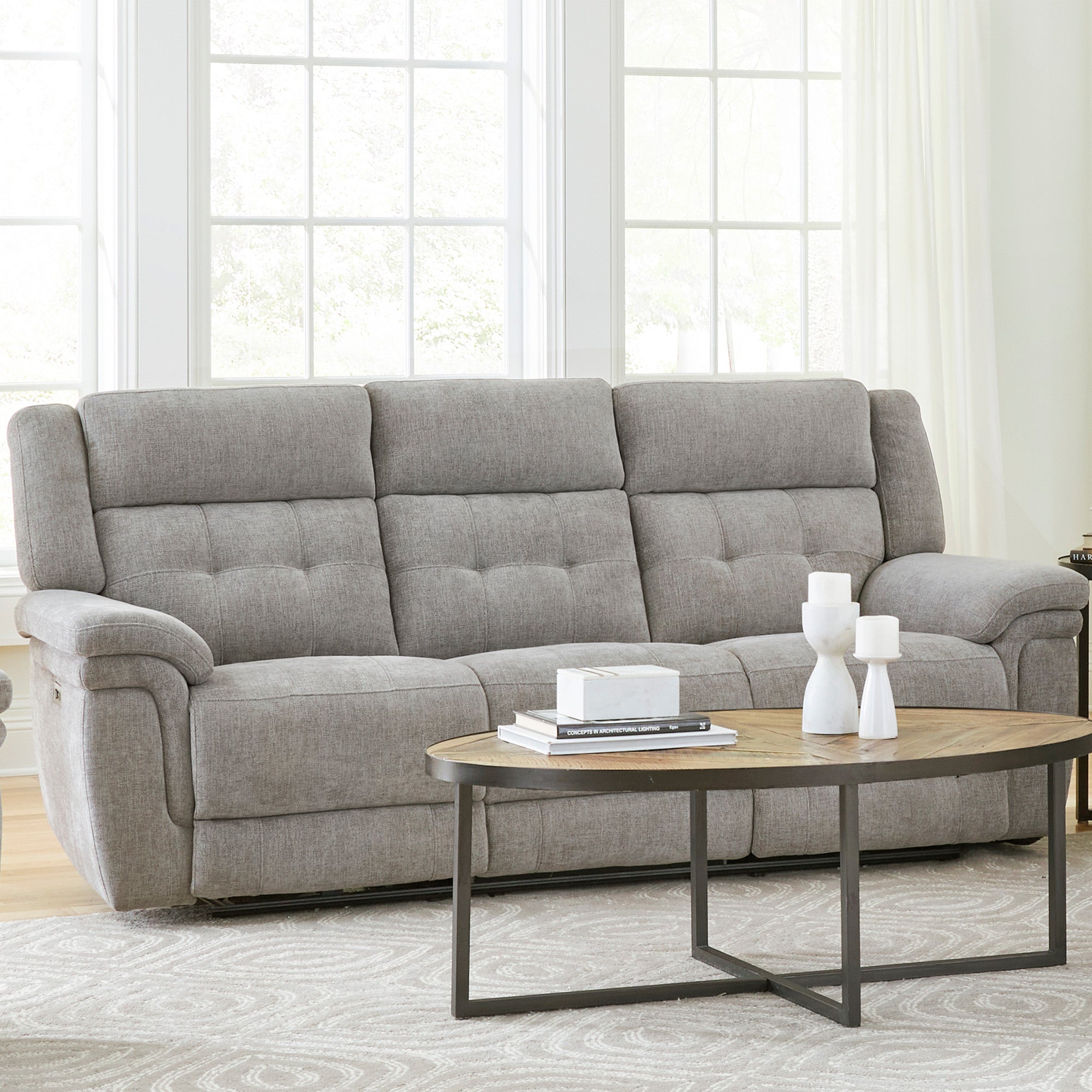 Parker Living Richland - Bristol Grey Power Reclining Sofa and Recliner