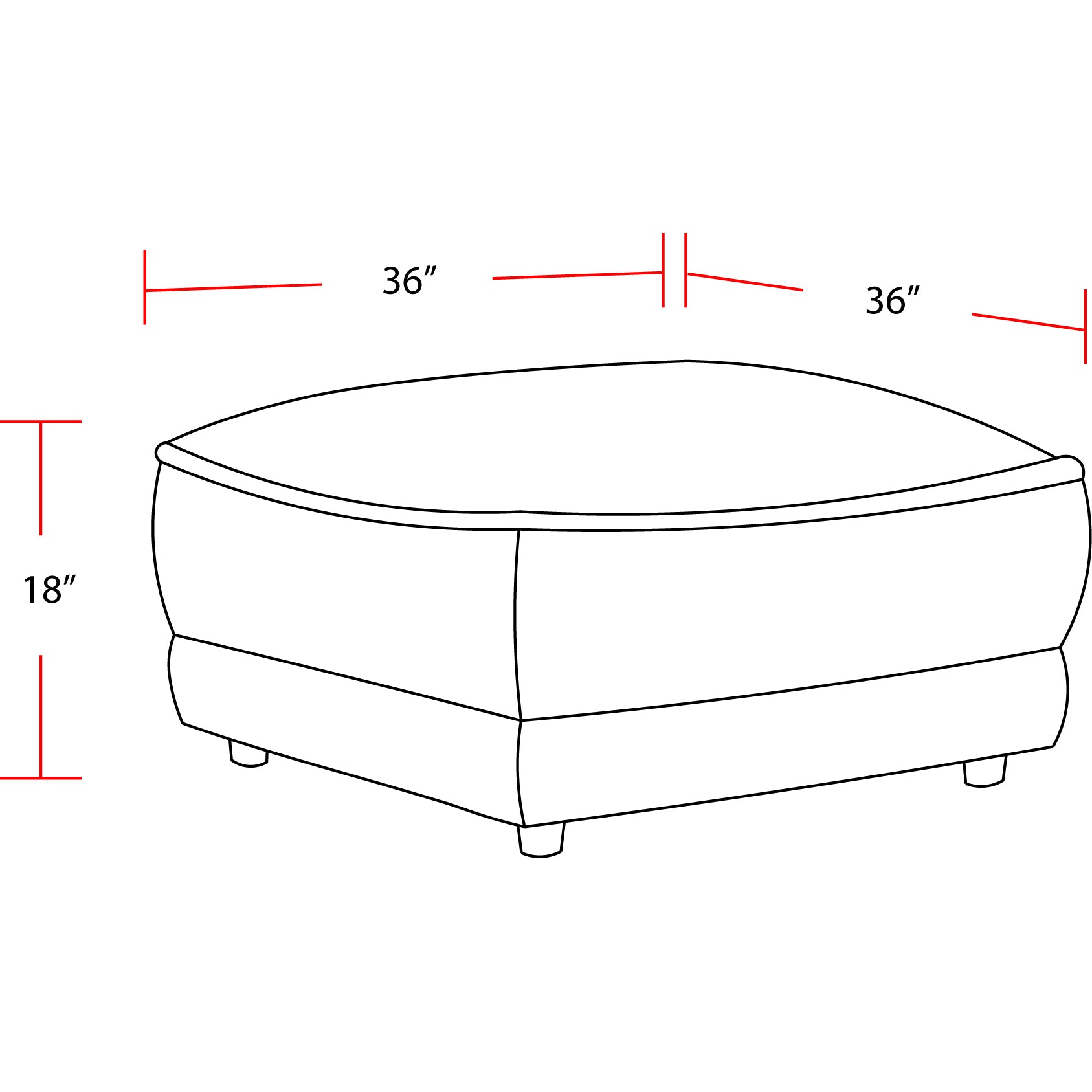 Parker Living Utopia - Mega Ivory Ottoman with Casters