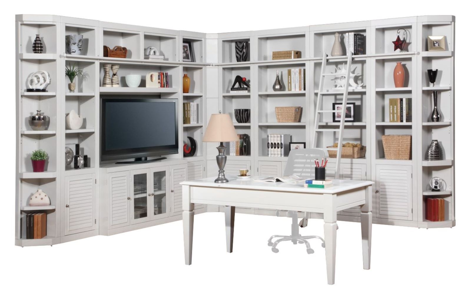 Parker House Boca 13 Piece L Shape Entertainment Wall With Desk