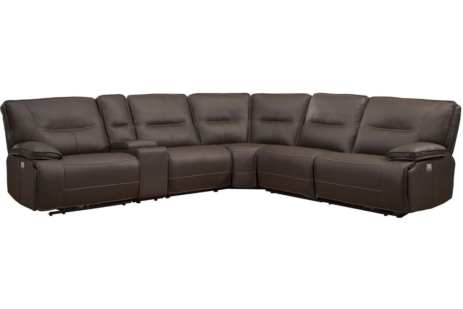 Parker Living Spartacus - Chocolate 6 Piece Modular Power Reclining Sectional with Power Adjustable Headrests