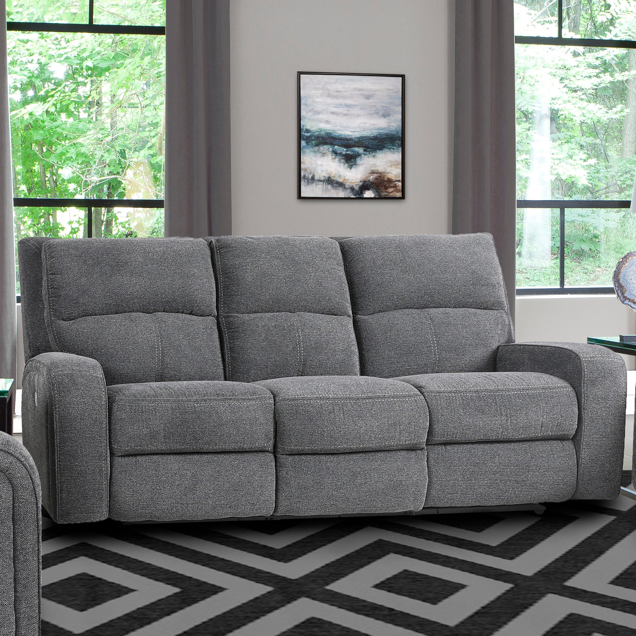 Parker Living Polaris - Bizmark Grey Power Reclining Sofa Loveseat and Recliner