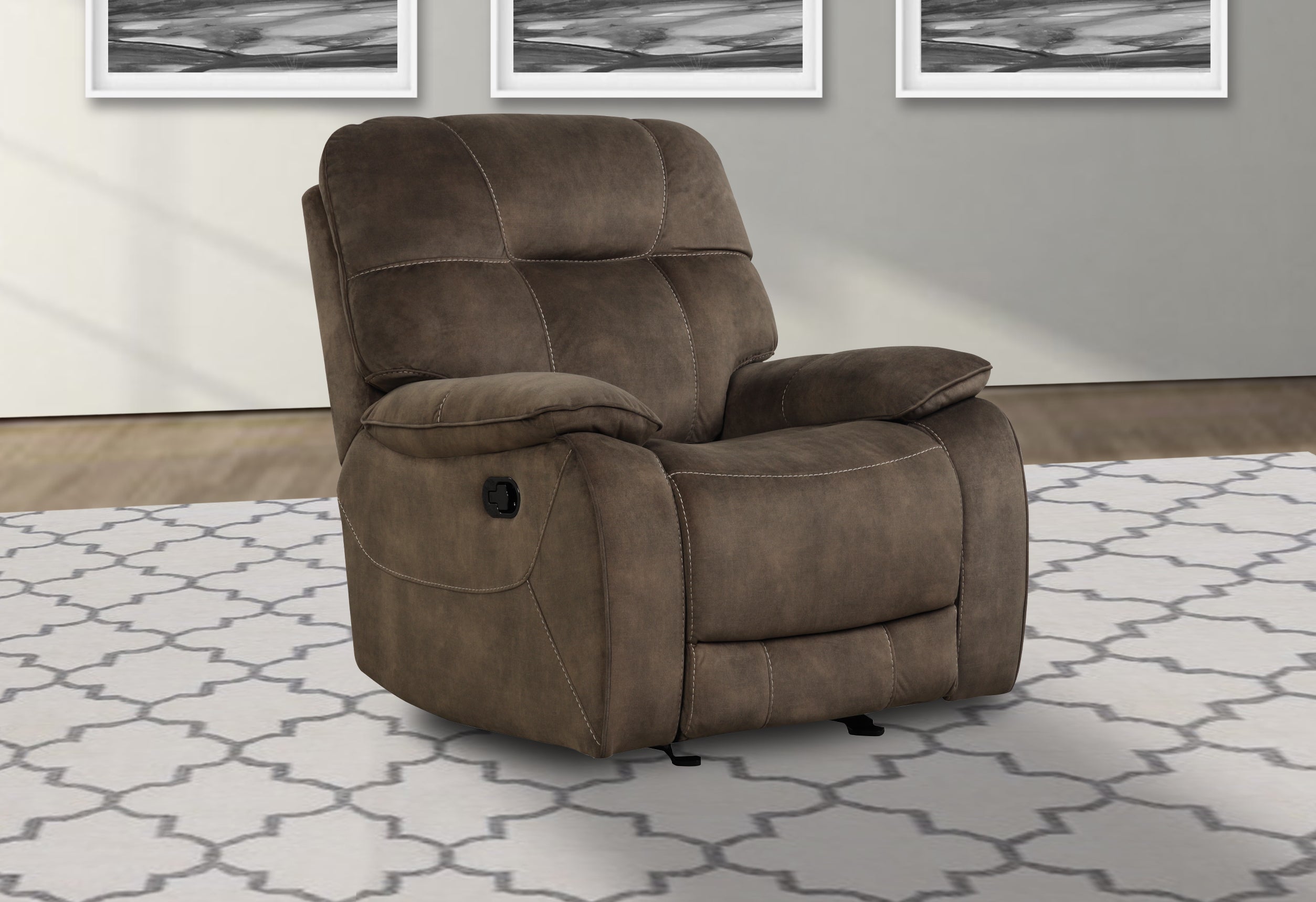 Parker Living Cooper - Shadow Brown Manual Reclining Sofa Loveseat and Recliner
