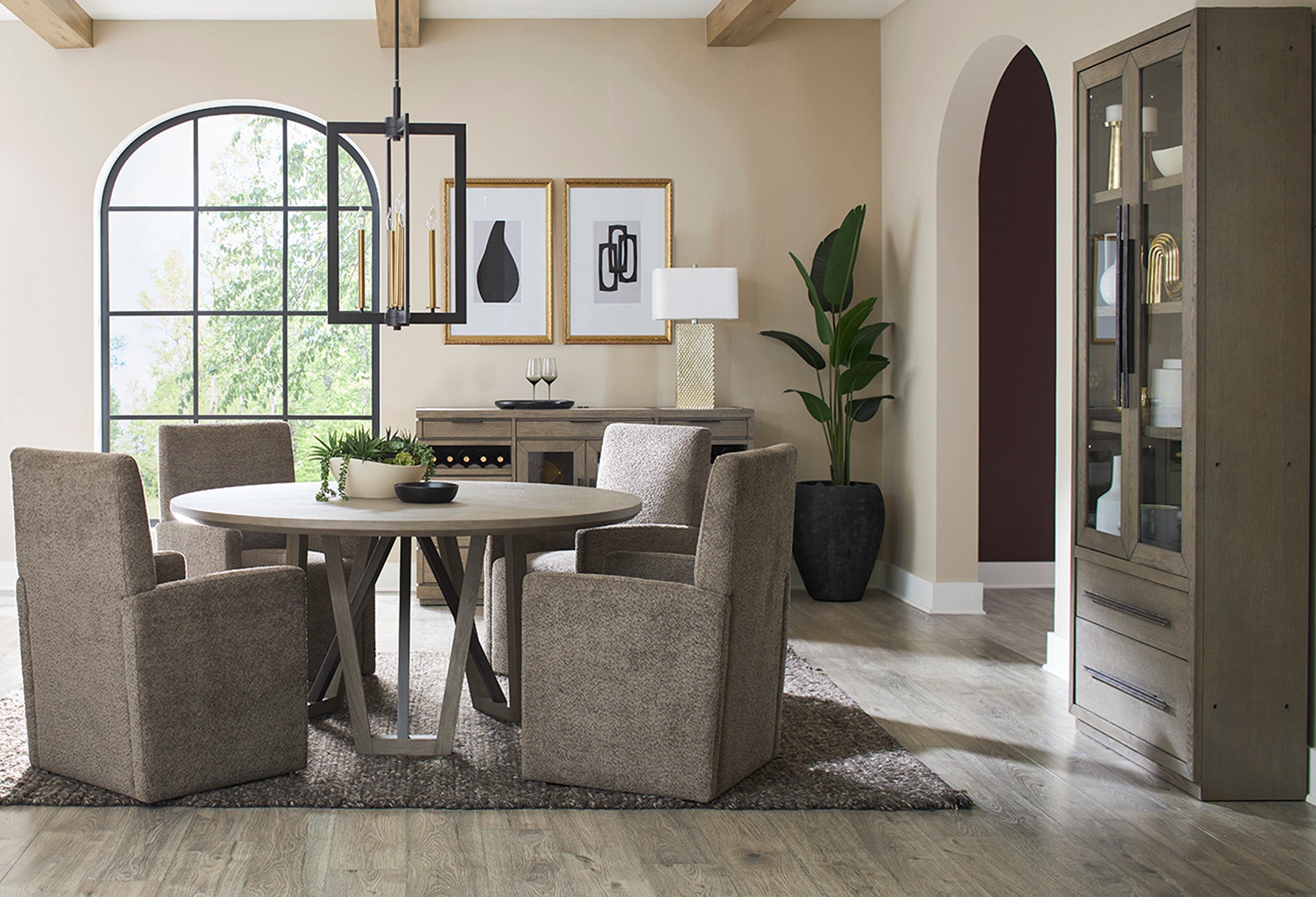 Parker House Pure Modern Dining 60 In. Round Table with Wood Base