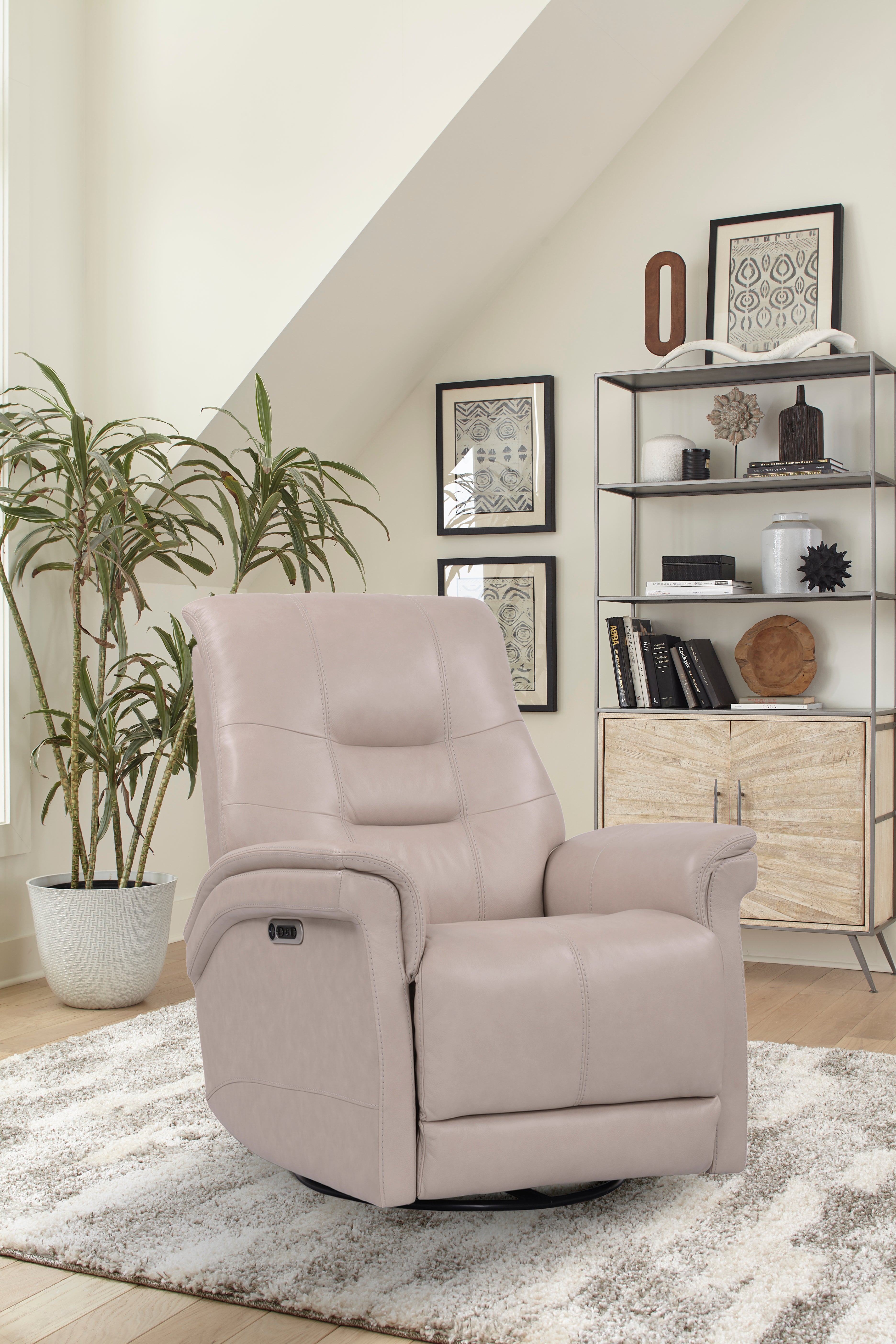 Parker Living Carnegie - Verona Linen - Powered By Freemotion Cordless Power Swivel Glider Recliner Two Pack