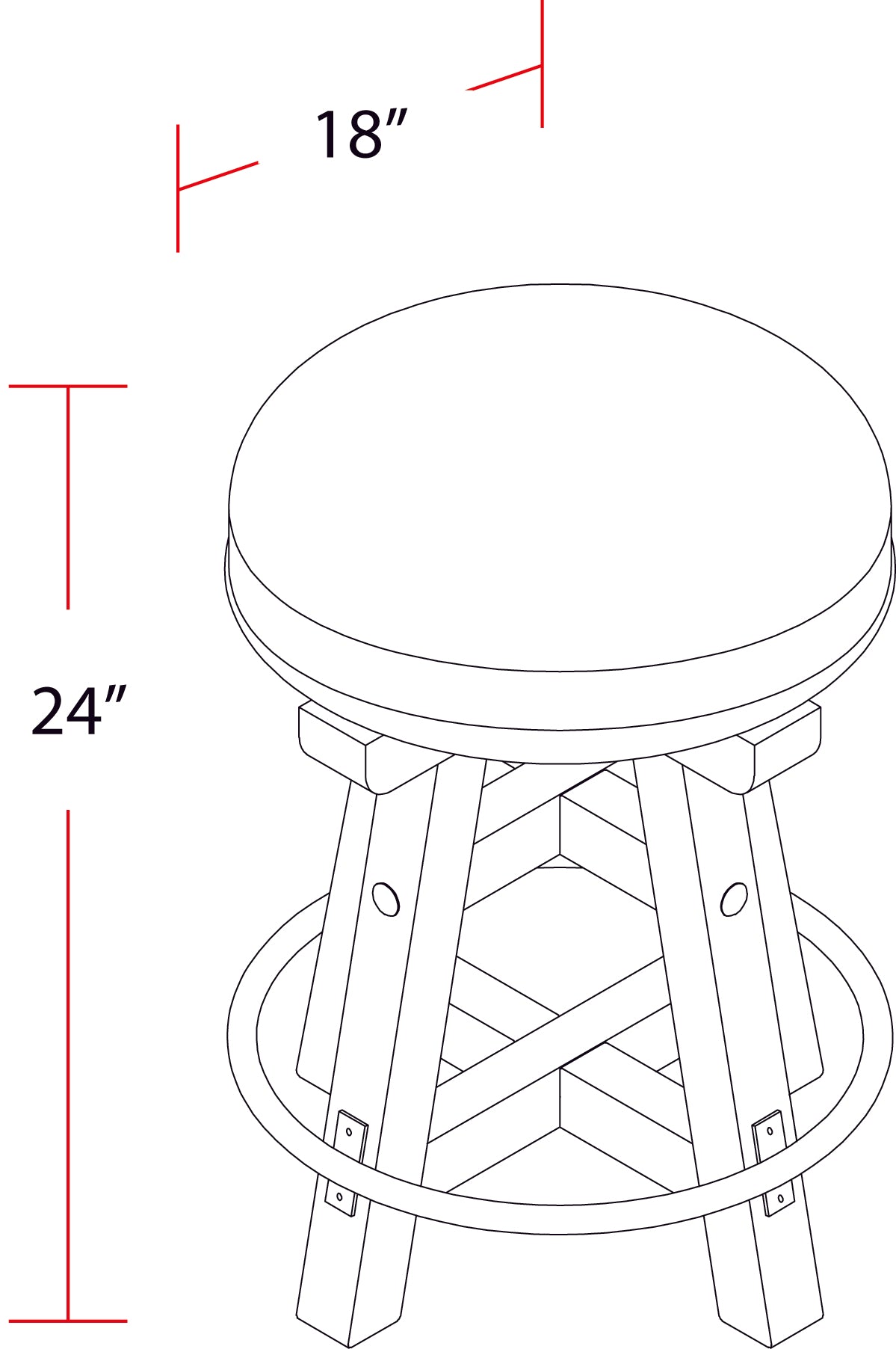 Parker House Lodge Dining Swivel Counter Stool