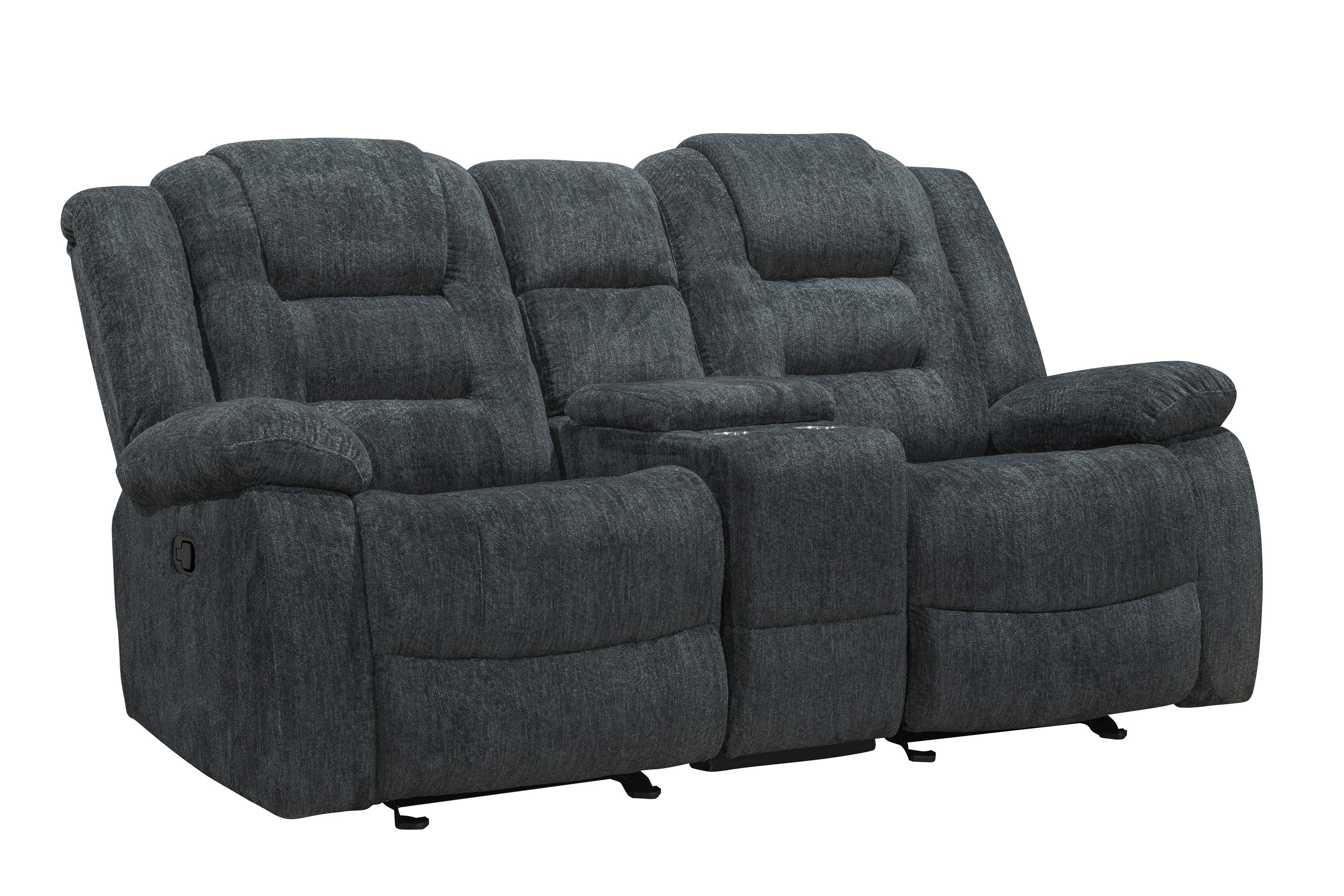 Parker Living Bolton - Misty Storm Glider Reclining Console Loveseat